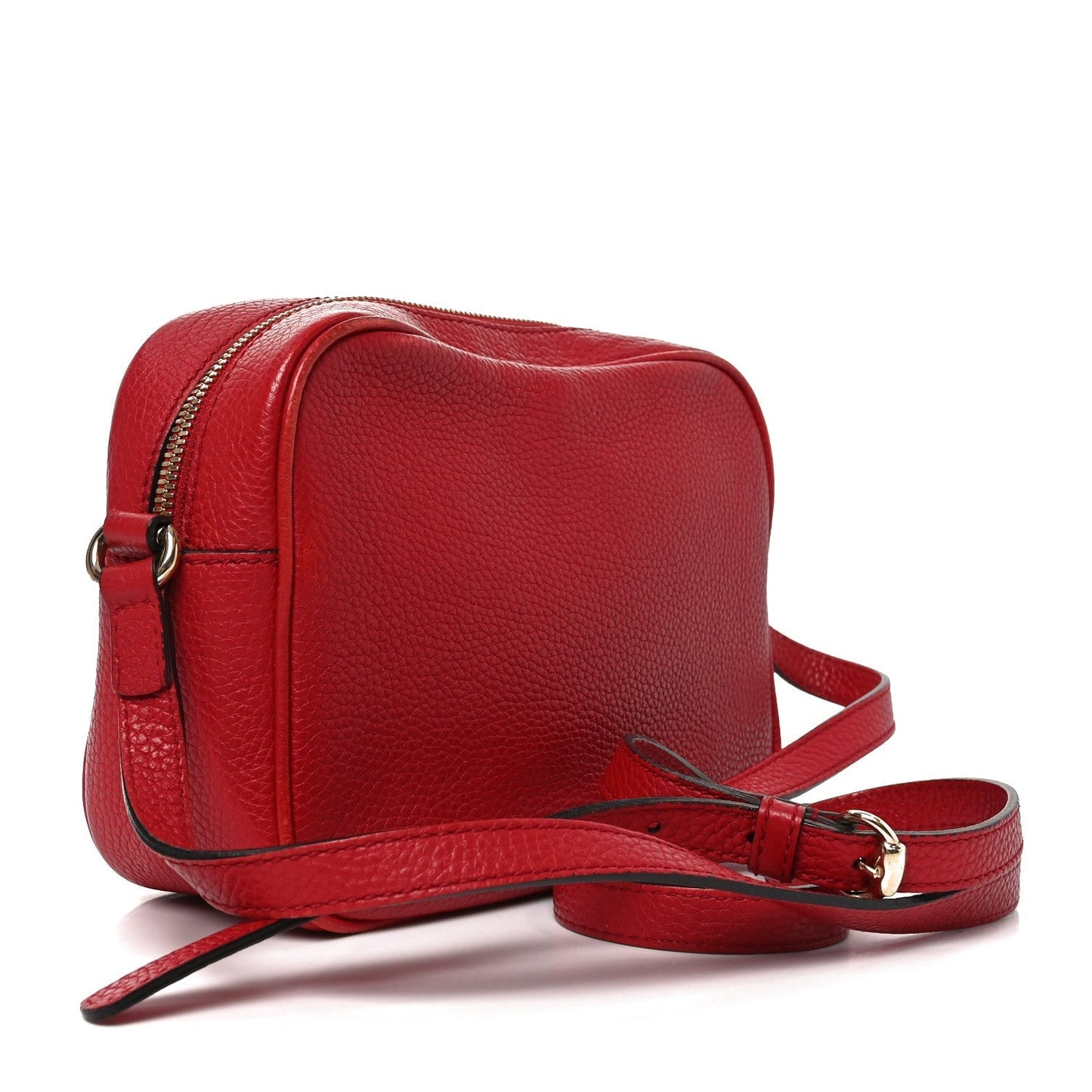 Pebbled Calfskin Small Soho Disco Bag Vibrant Red