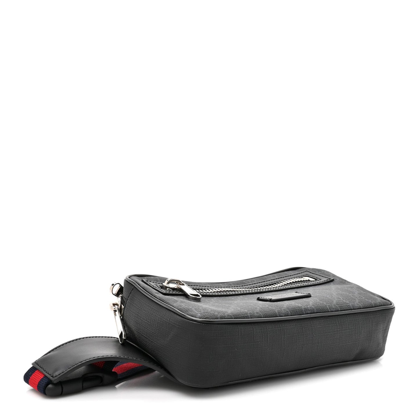 Soft GG Supreme Monogram Web Belt Bag Black Grey