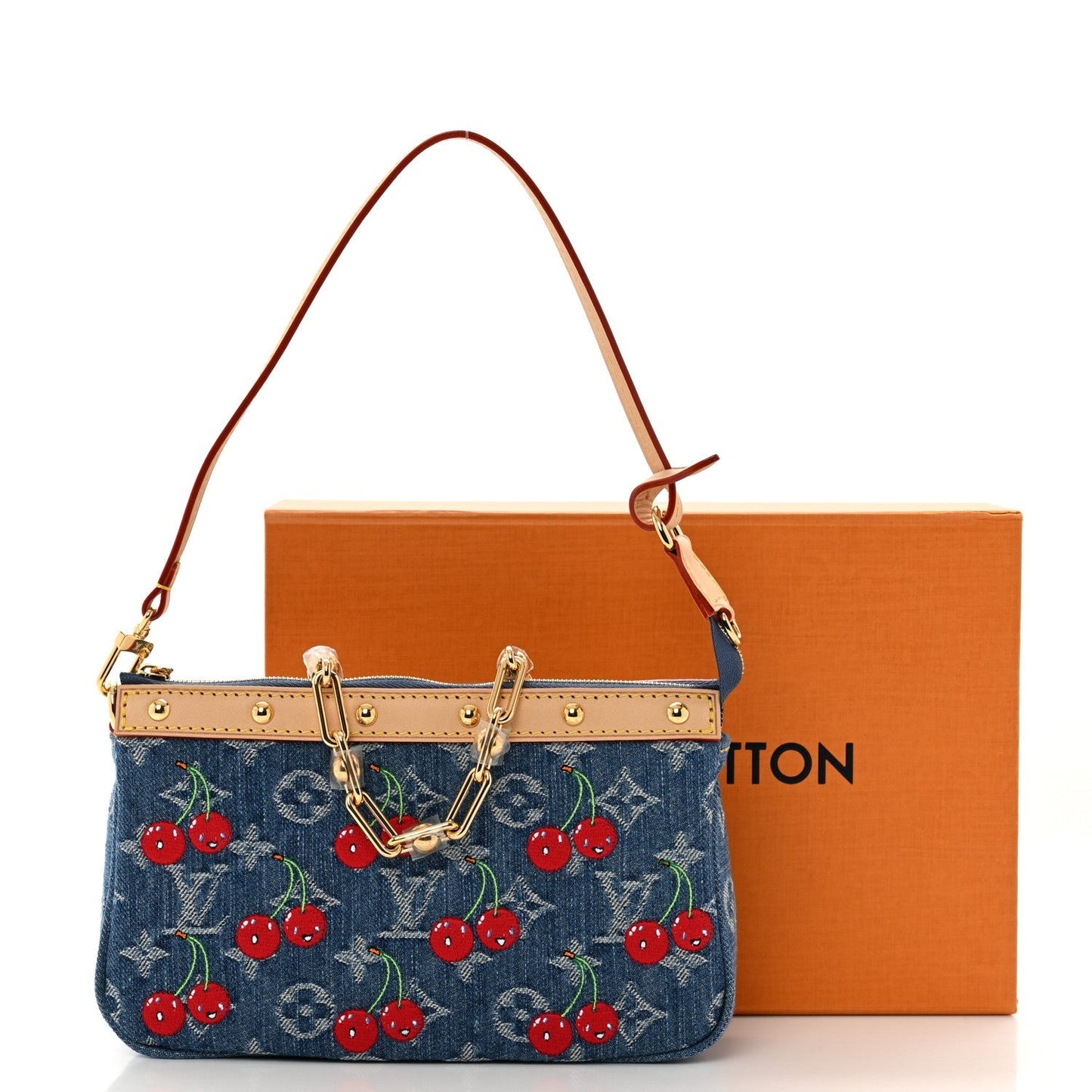 LV X TM Monogram Denim Cerises Pochette Accessories Blue