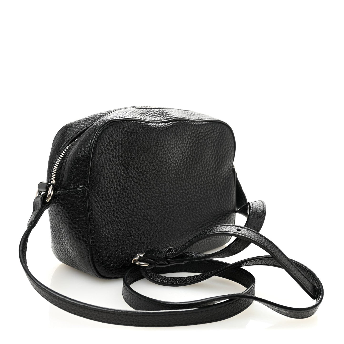Pebbled Calfskin Studded Small Soho Disco Bag Black