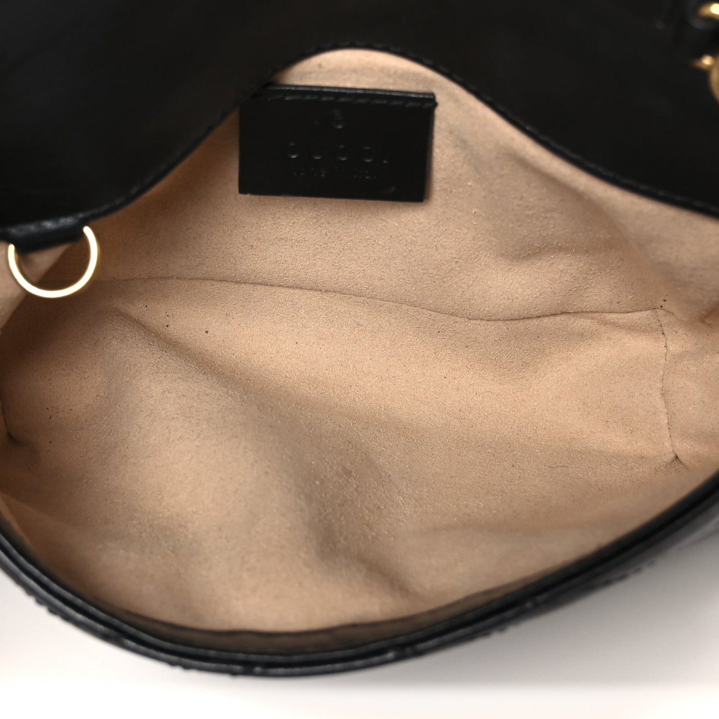 Calfskin Matelasse Super Mini GG Marmont Shoulder Bag Black