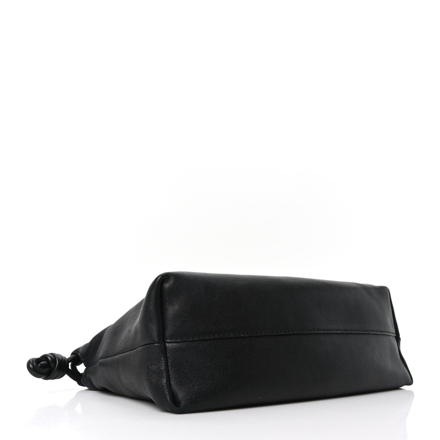 Mellow Nappa Medium Donut Chain Flamenco Knot Clutch Black
