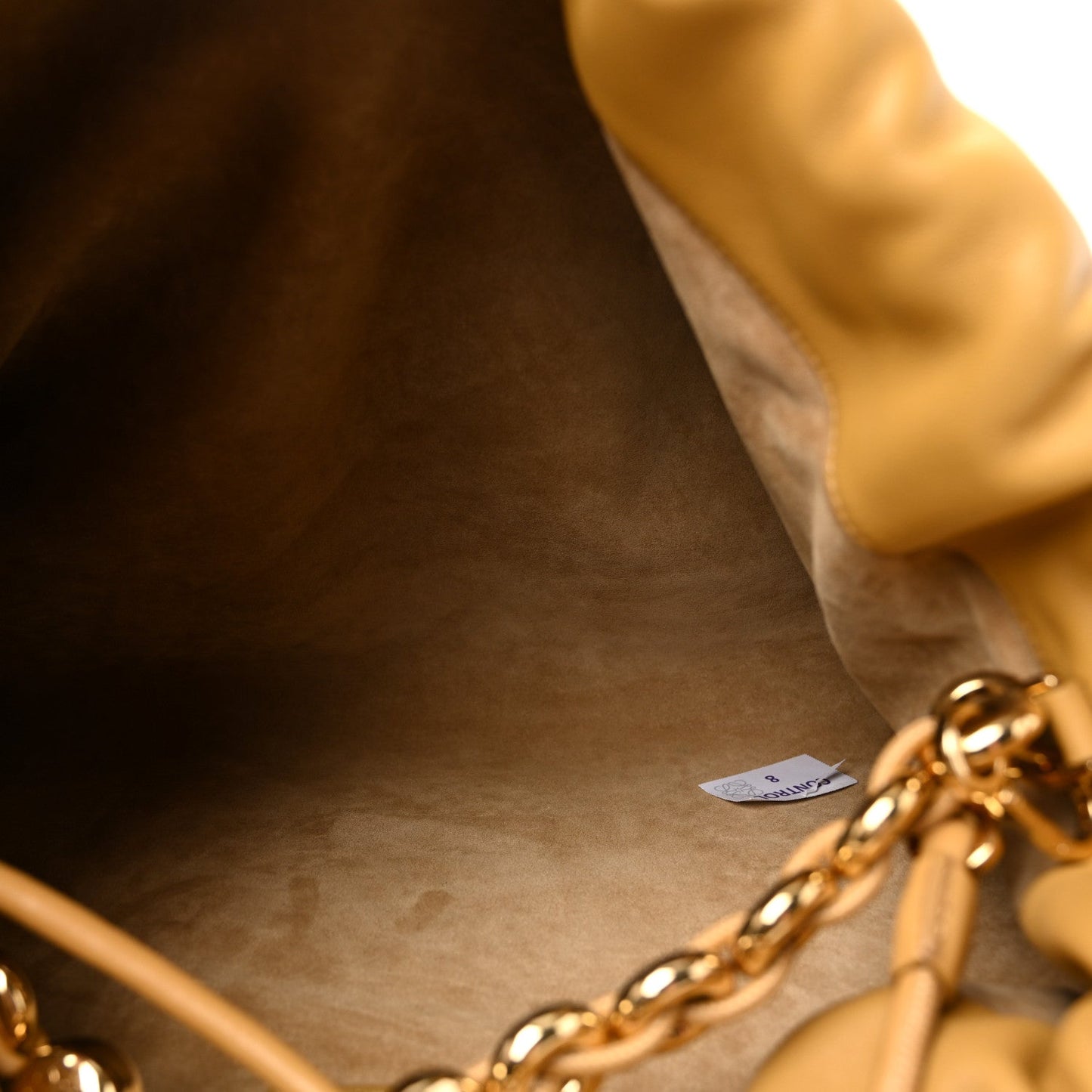 Mellow Nappa Donut Chain Large Flamenco Knot Clutch Sahara