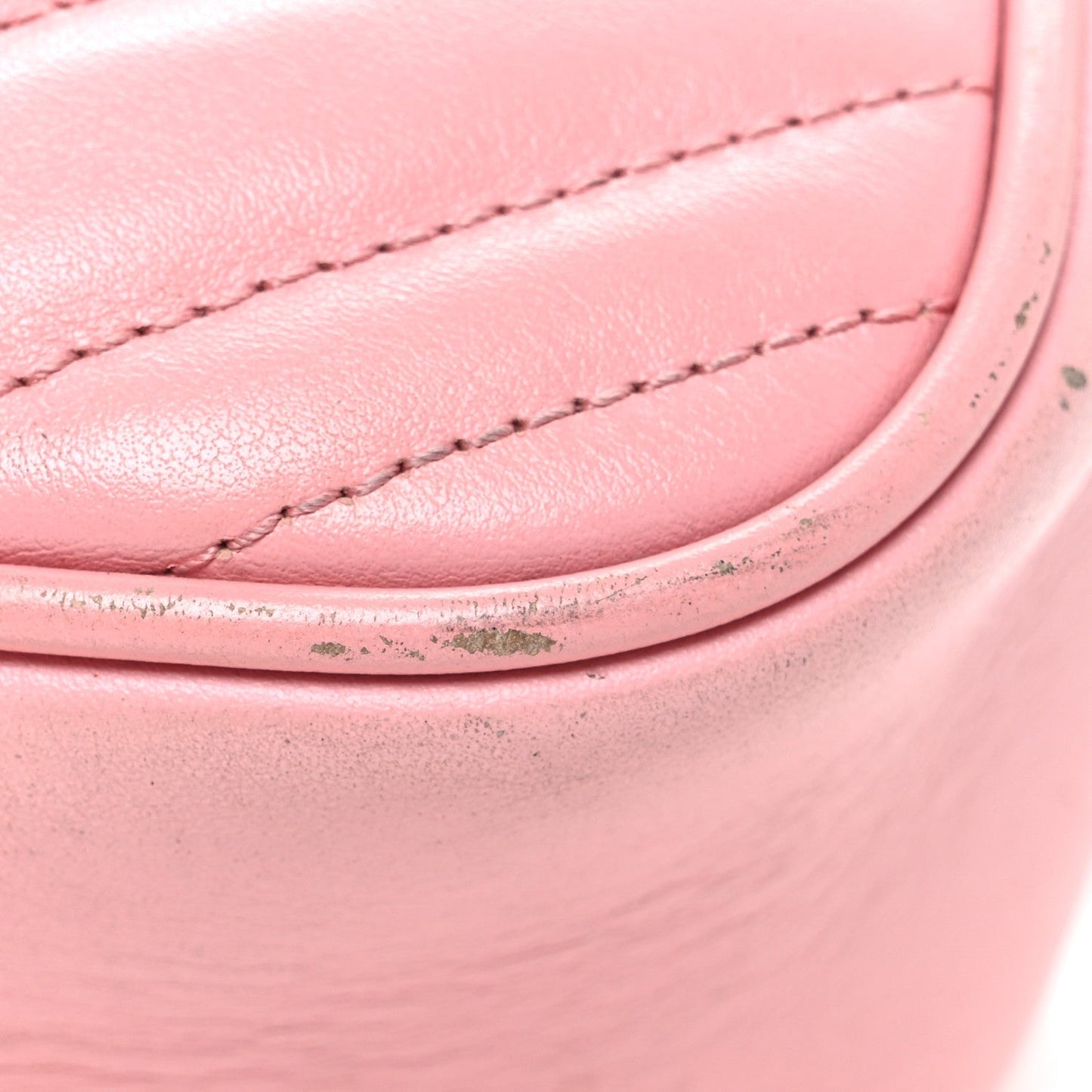 Calfskin Matelasse Small GG Marmont Chain Shoulder Bag Wild Rose