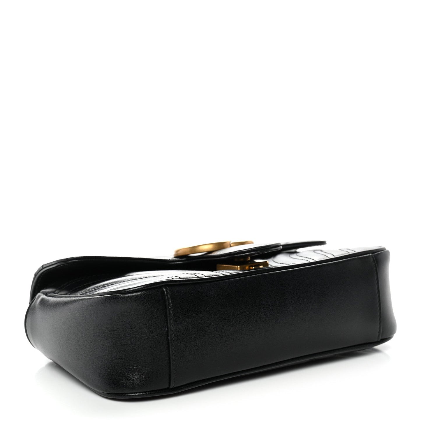 Calfskin Matelasse Mini GG Marmont Shoulder Bag Black
