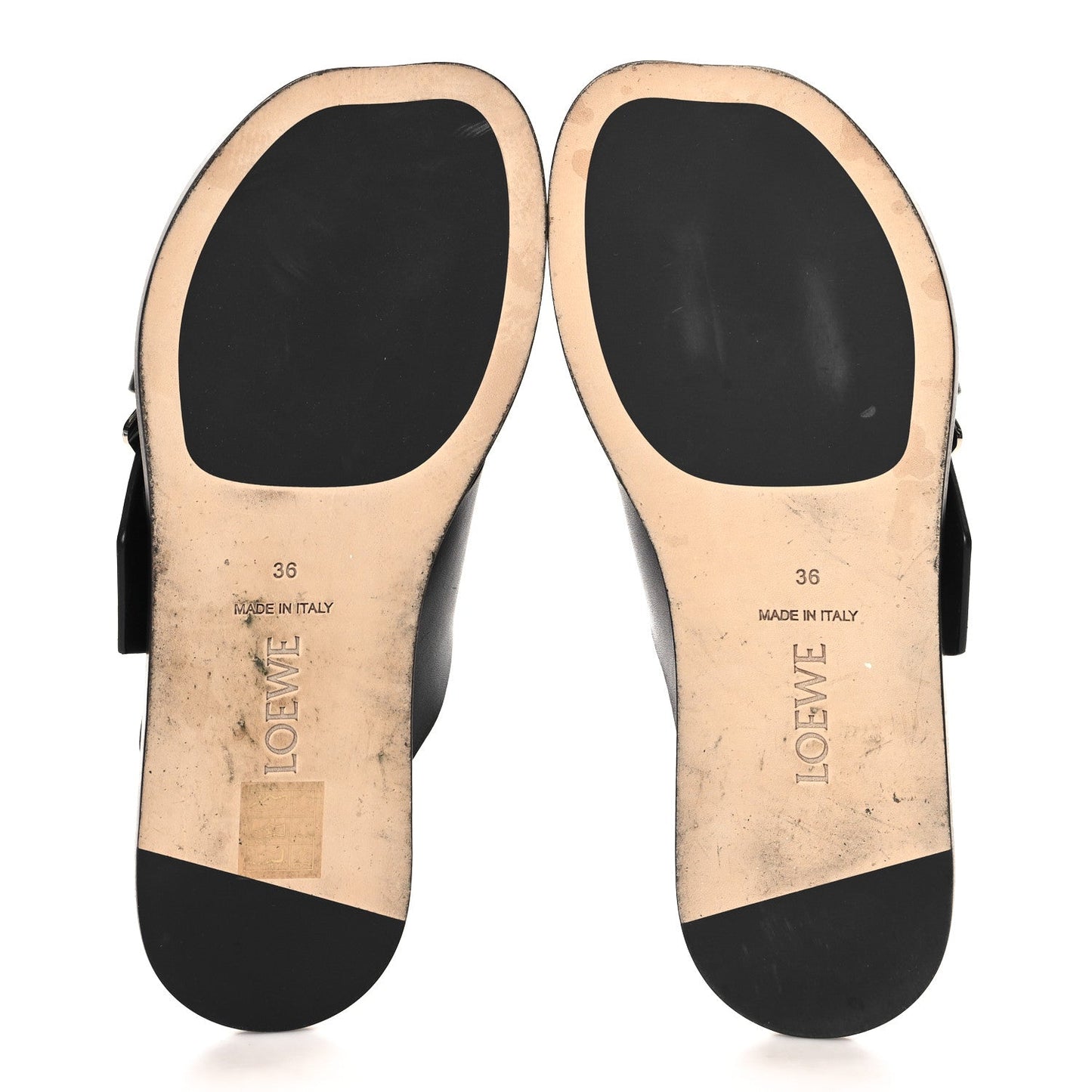 Calfskin Petal Belt Flat Sandal 36 Black
