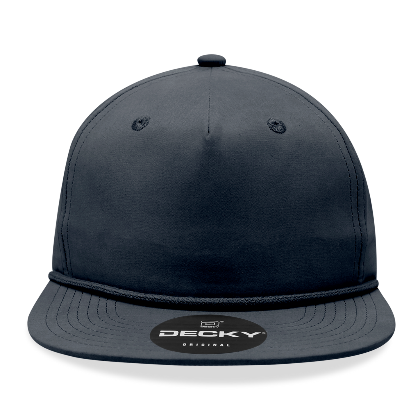 Decky 6032 Classic Rope Hat 5 Panel Flat Bill Cap Snapback - Blank