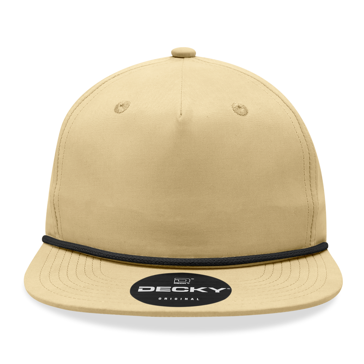 Decky 6032 Classic Rope Hat 5 Panel Flat Bill Cap Snapback - Blank