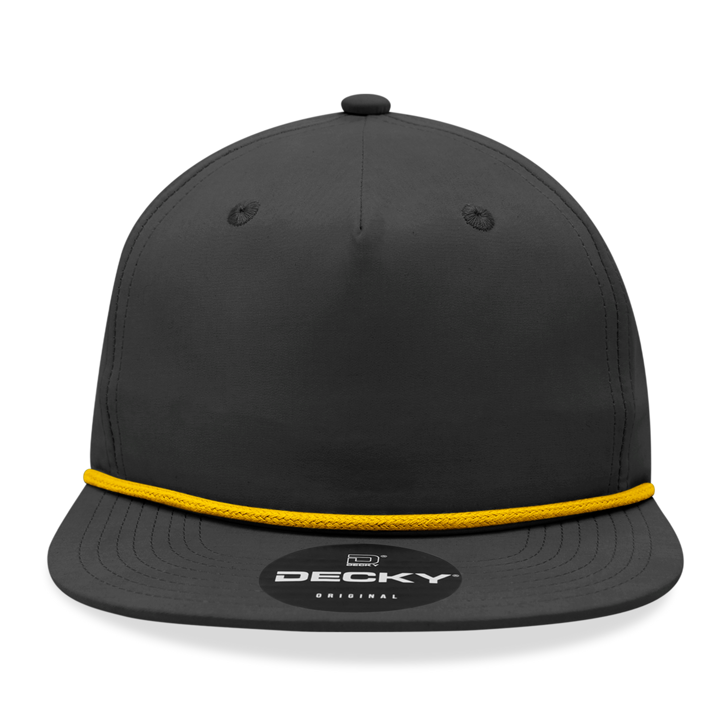 Decky 6032 Classic Rope Hat 5 Panel Flat Bill Cap Snapback - Blank