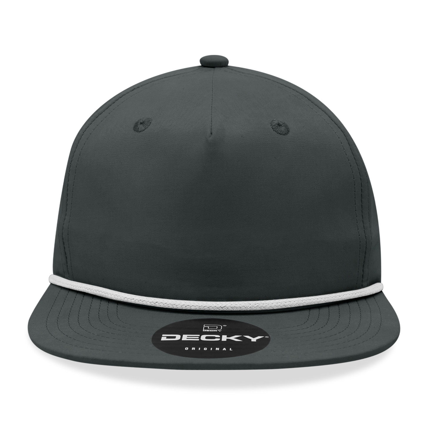 Decky 6032 Classic Rope Hat 5 Panel Flat Bill Cap Snapback - Blank