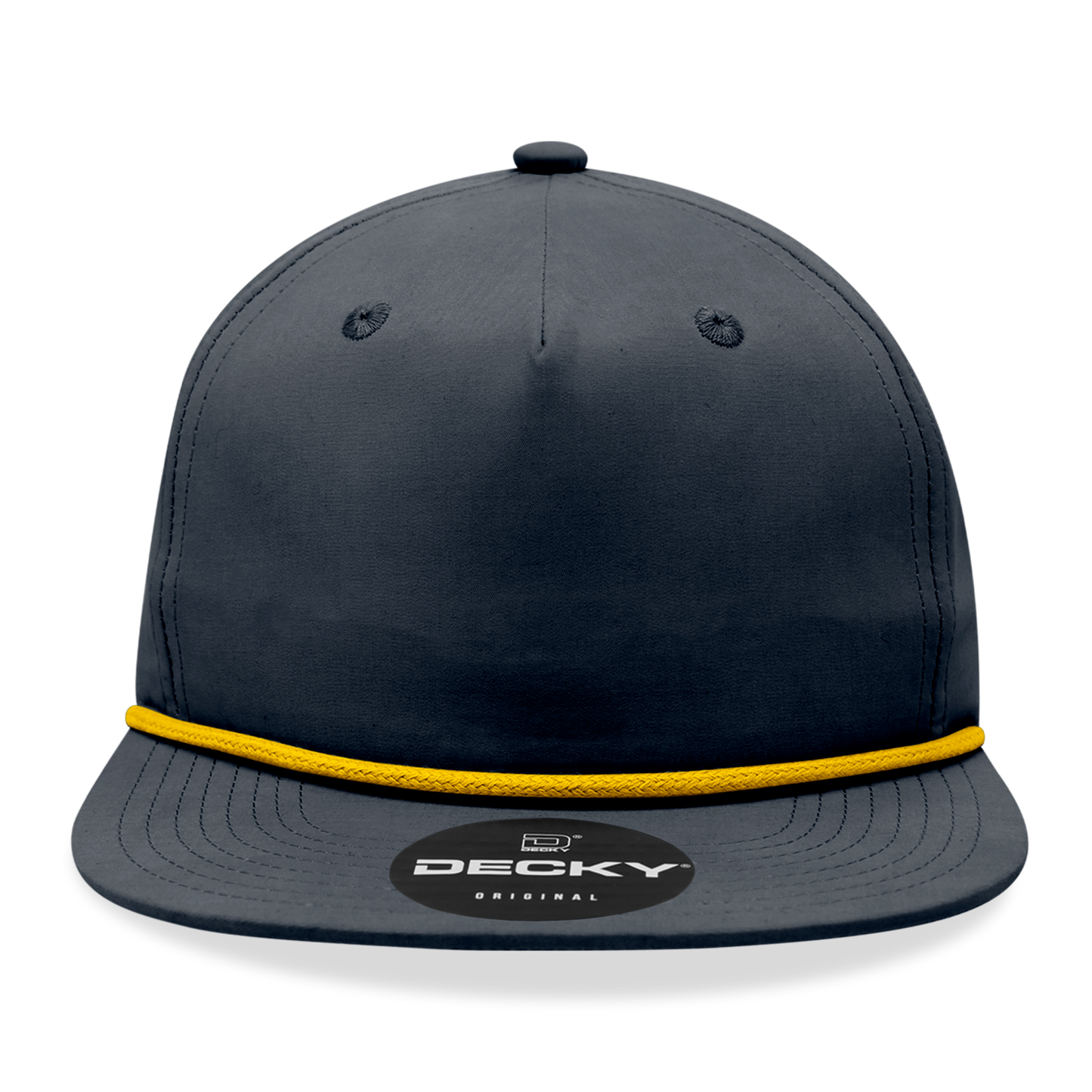 Decky 6032 Classic Rope Hat 5 Panel Flat Bill Cap Snapback - Blank