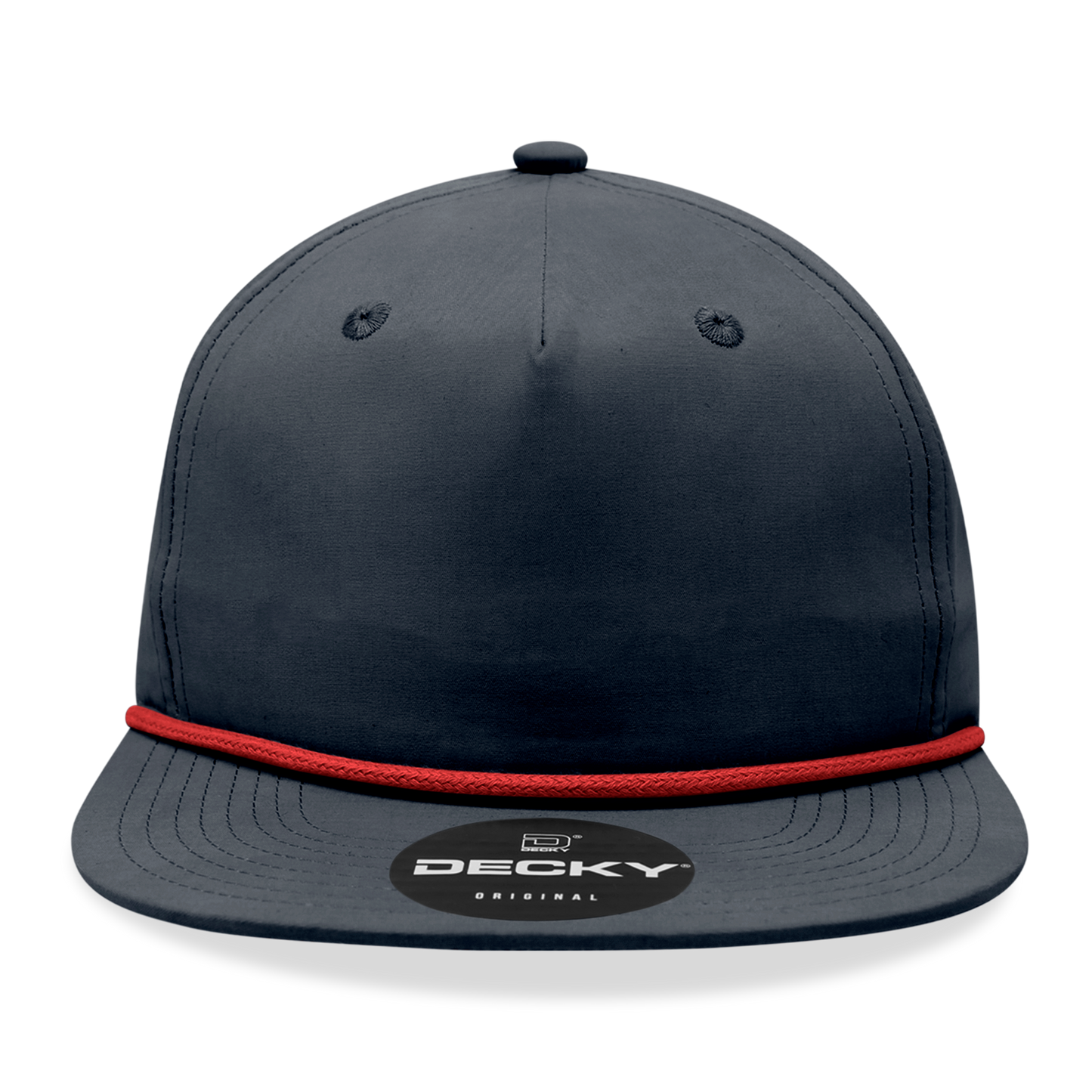 Decky 6032 Classic Rope Hat 5 Panel Flat Bill Cap Snapback - Blank