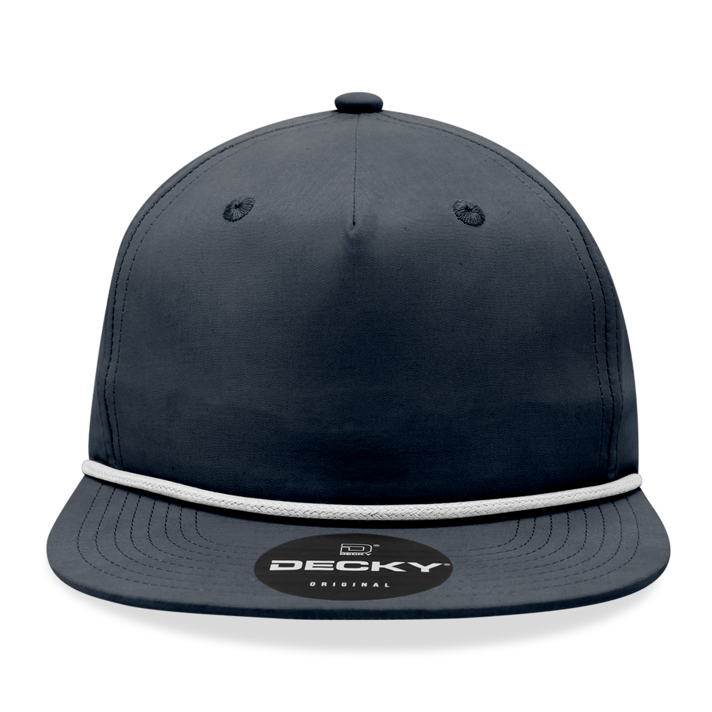 Decky 6032 Classic Rope Hat 5 Panel Flat Bill Cap Snapback - Blank