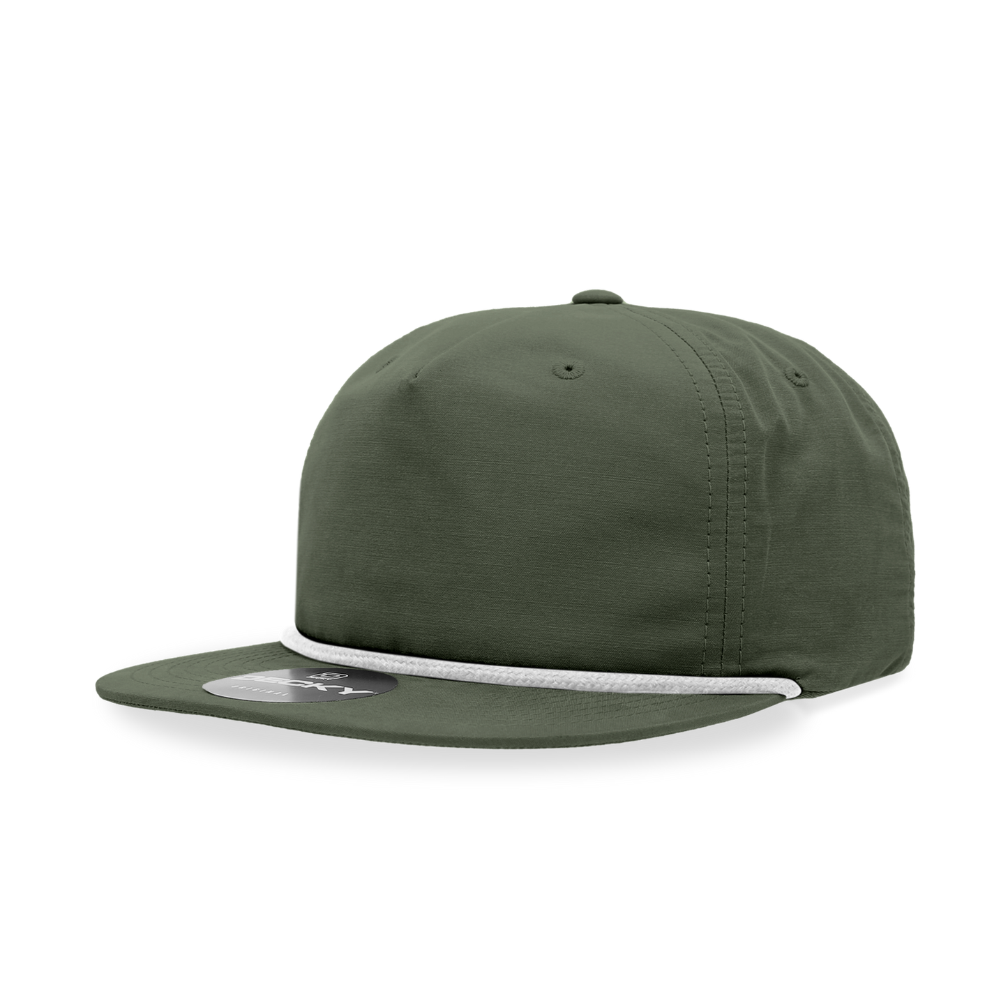Decky 6032 Classic Rope Hat 5 Panel Flat Bill Cap Snapback - Blank