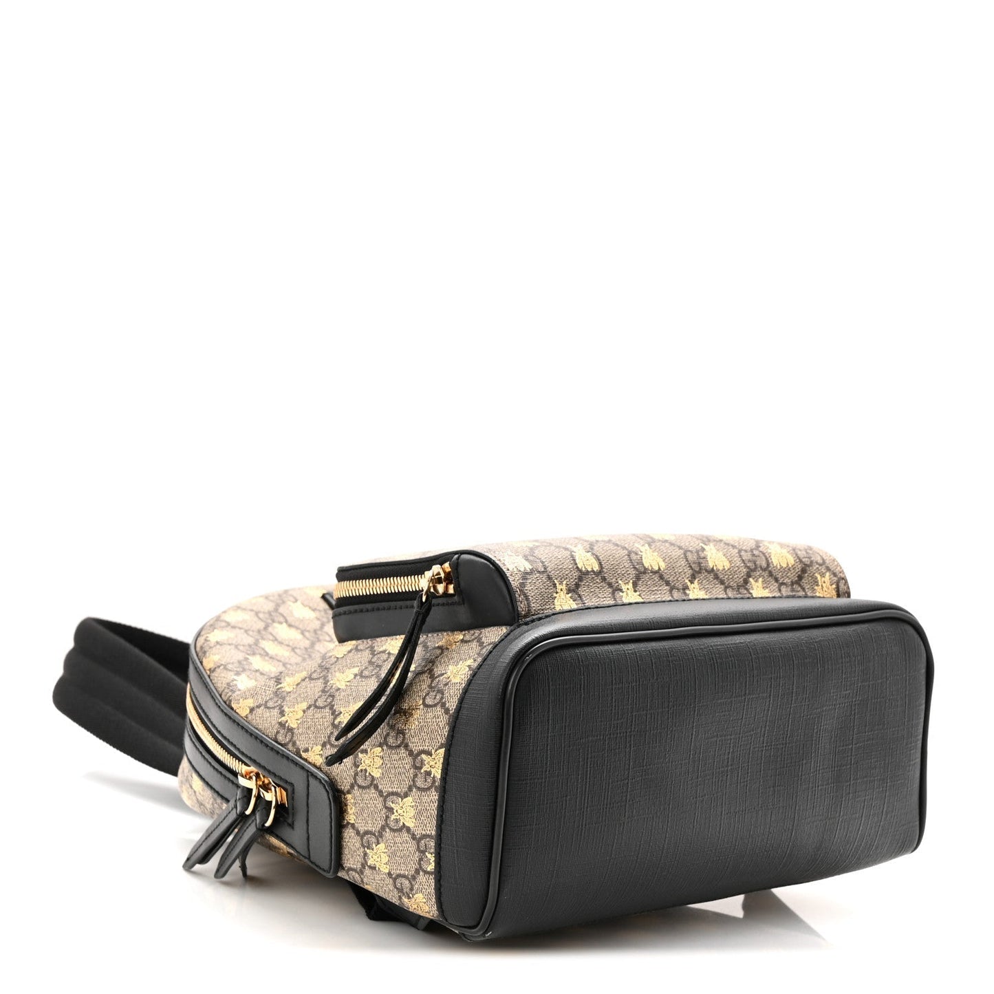 GG Supreme Monogram Bees Print Small Day Backpack Beige Oro Black