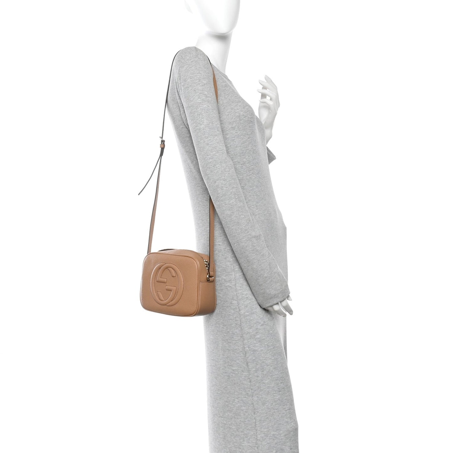 Pebbled Calfskin Small Soho Disco Bag Camelia