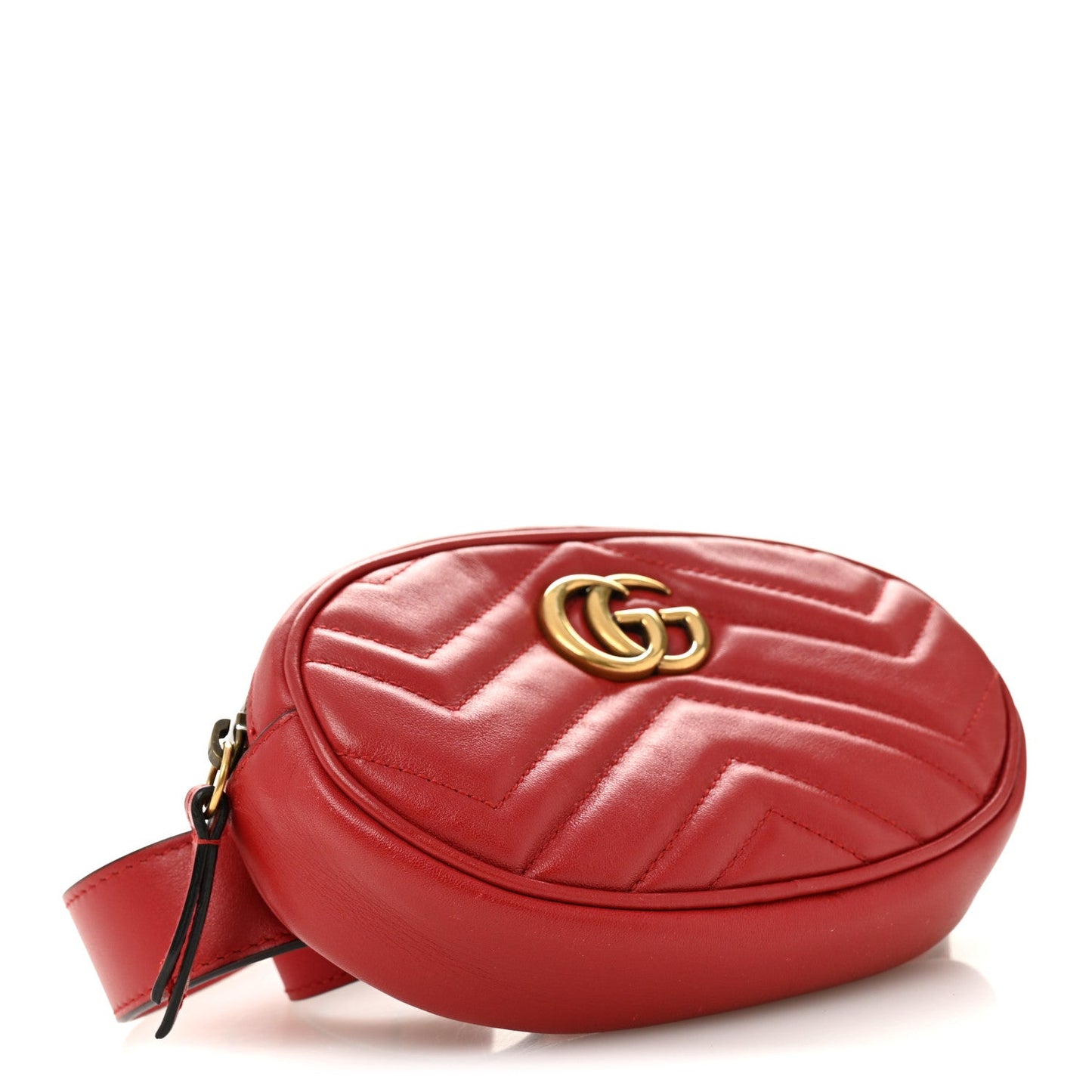 Calfskin Matelasse GG Marmont Belt Bag 85 34 Hibiscus Red