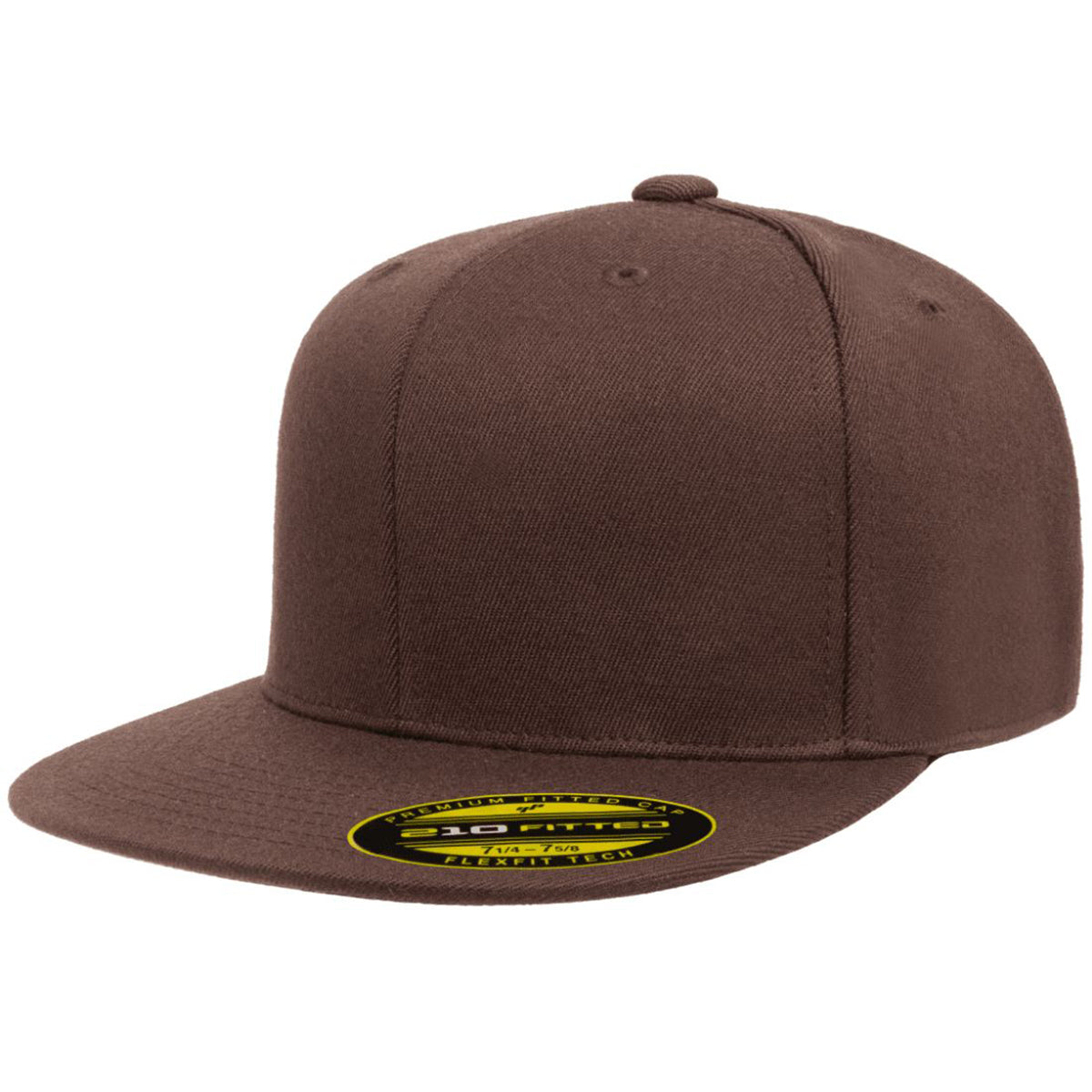 FlexFit 6210 - Flexfit 210? Premium Fitted Cap Flat Bill Hat, 6210FF - Blank