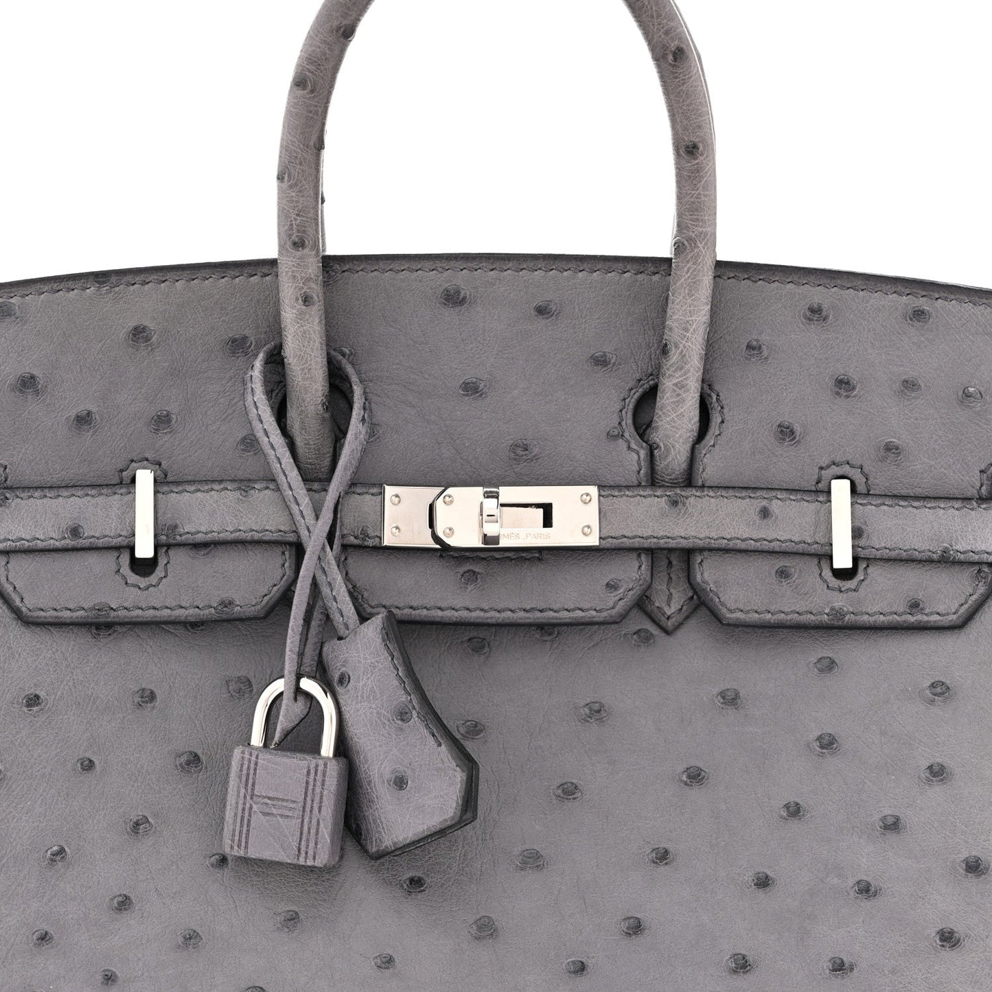 Ostrich Birkin 25 Gris Agate