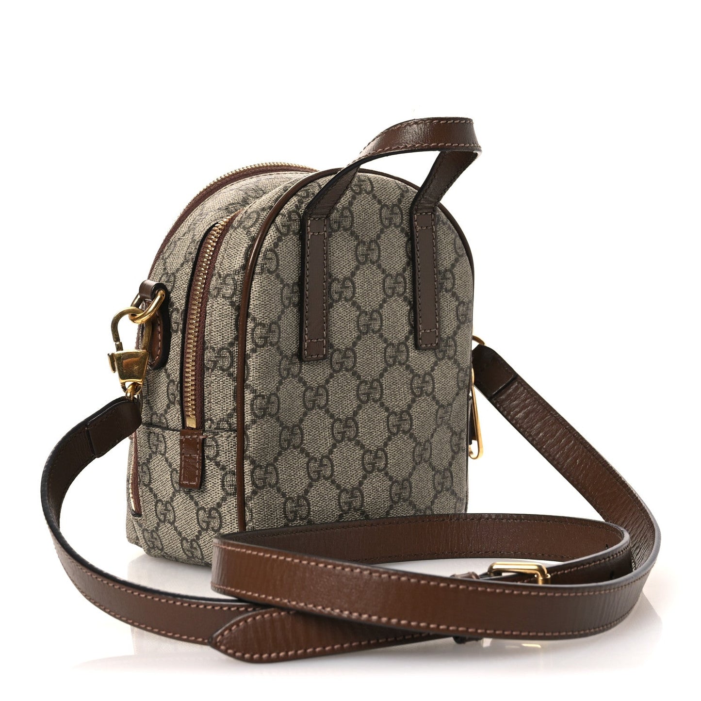 GG Supreme Monogram Azalea Calfskin Retro Interlocking G Multi-Function Bag Beige Ebony Brown Sugar
