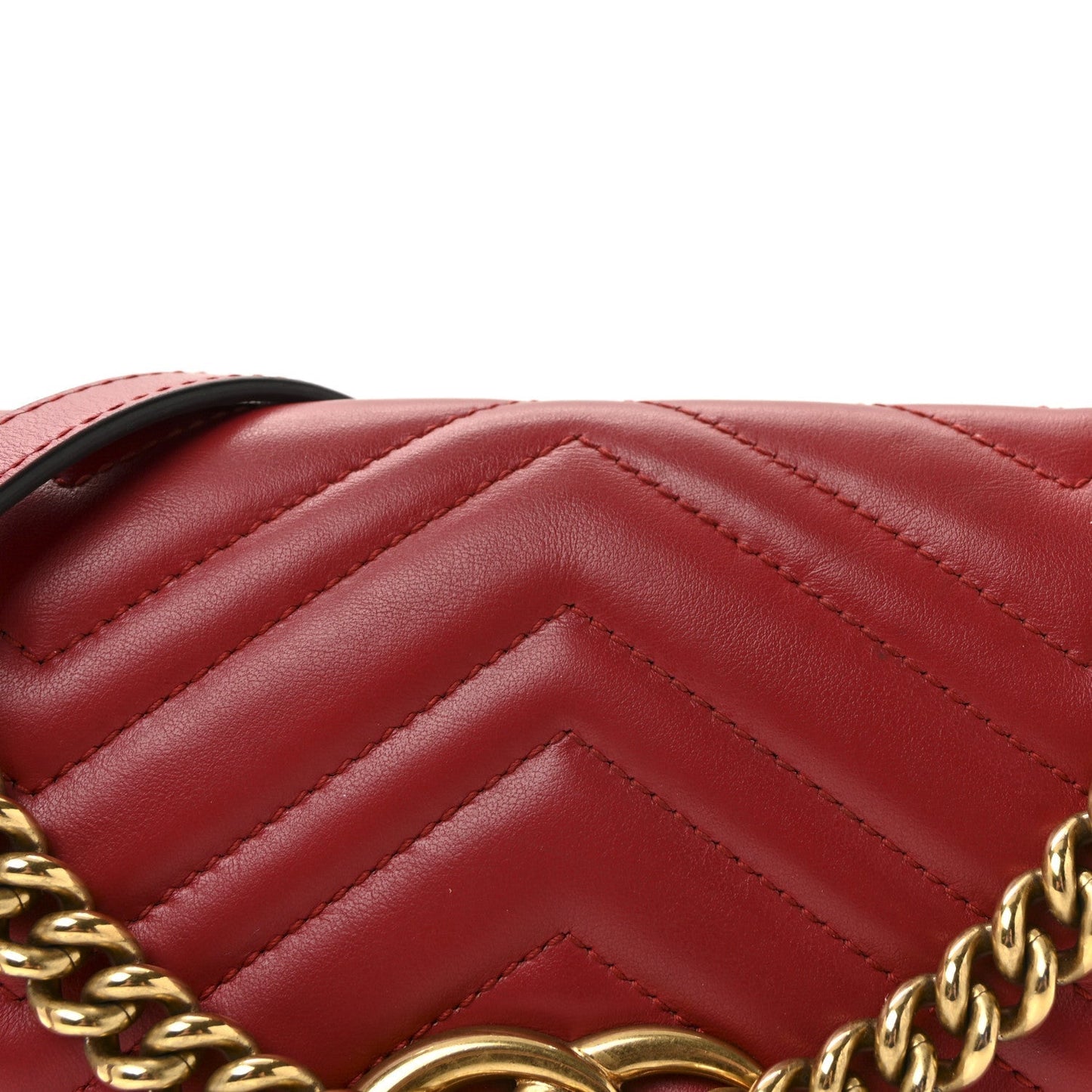 Calfskin Matelasse Small GG Marmont Shoulder Bag Hibiscus Red
