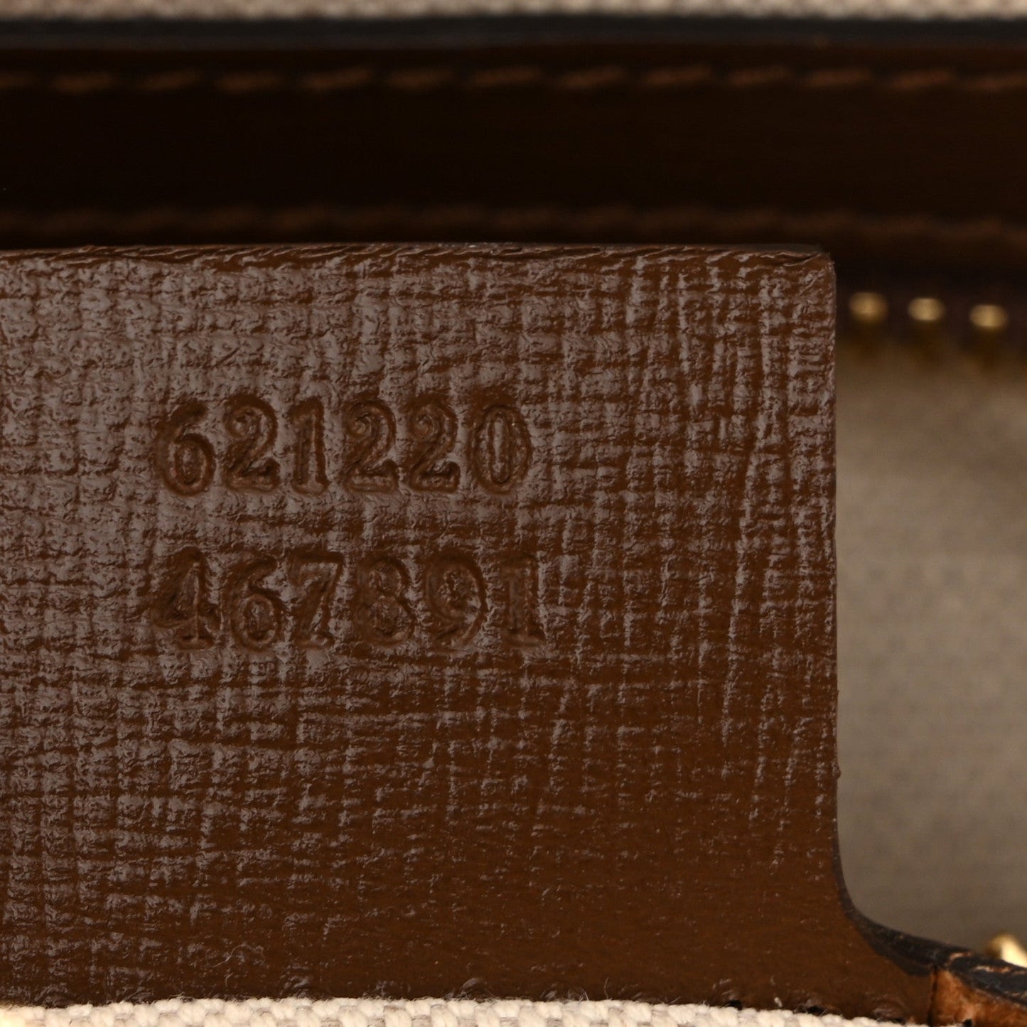 GG Supreme Monogram Azalea Calfskin Small Horsebit 1955 Top Handle Bag Beige Ebony Brown Sugar