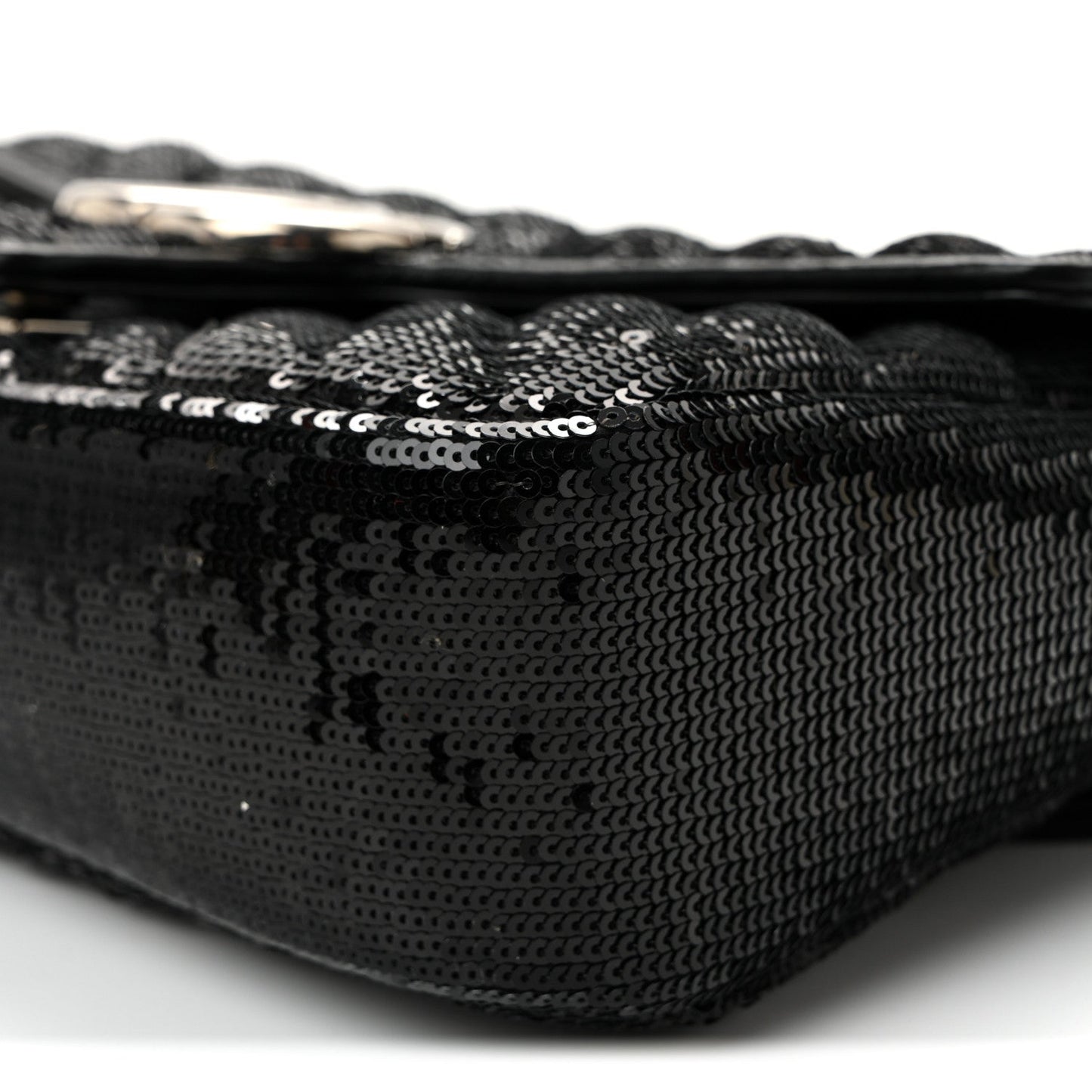 Sequin Matelasse Small GG Marmont Shoulder Bag Black