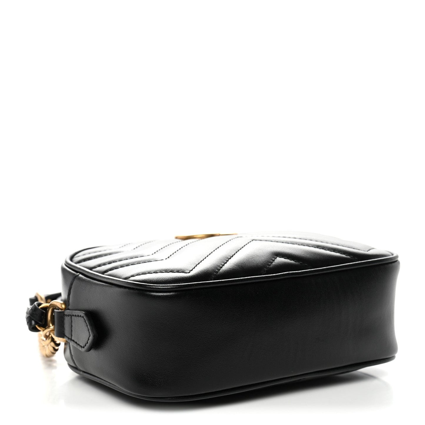 Calfskin Matelasse Mini GG Marmont Chain Shoulder Bag Black
