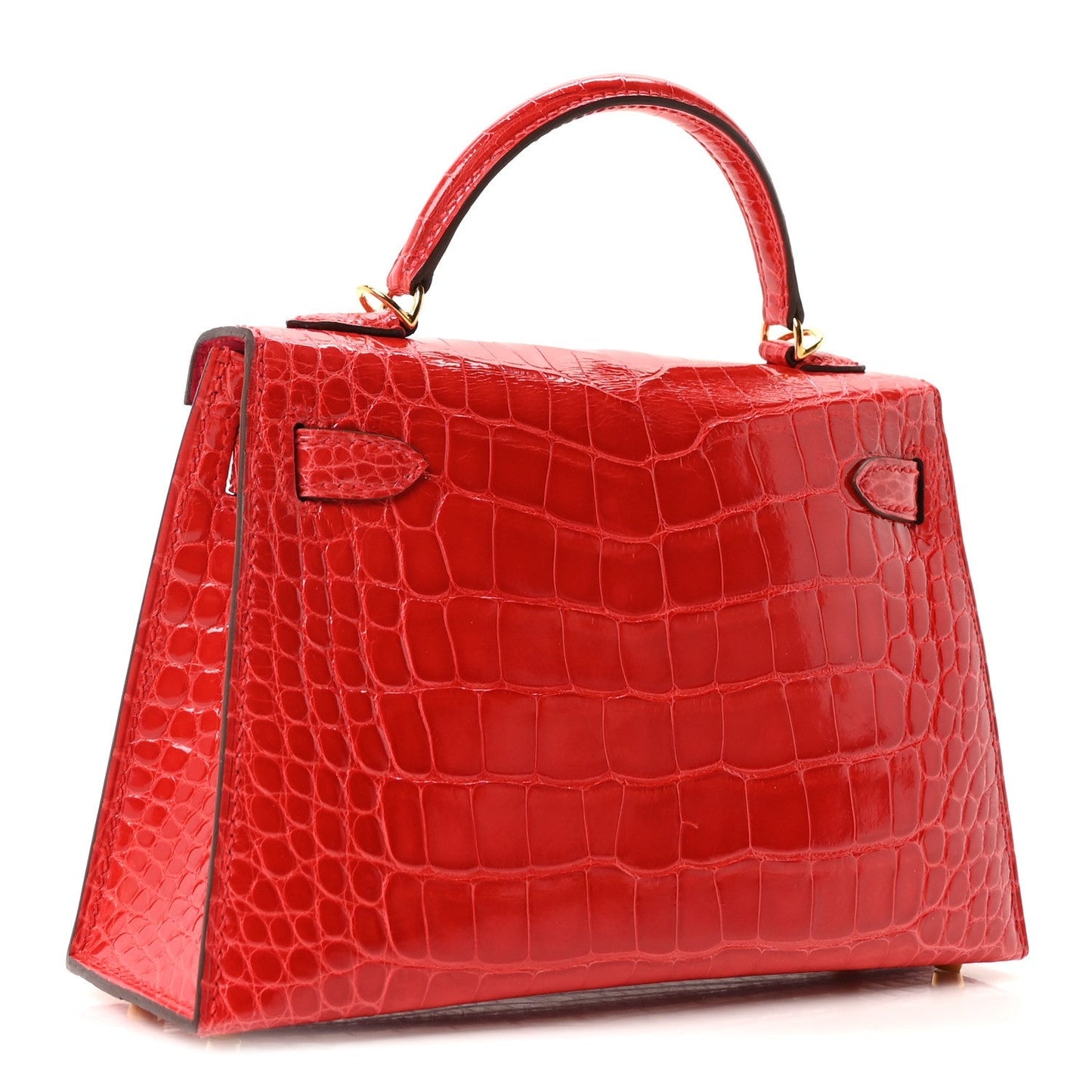 Shiny Alligator Horseshoe Mini Kelly Sellier 20 Rouge de Coeur Rose Mexico