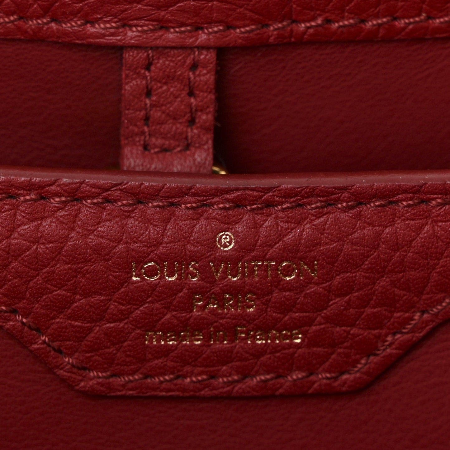Calfskin Woven Capucines PM Black Red