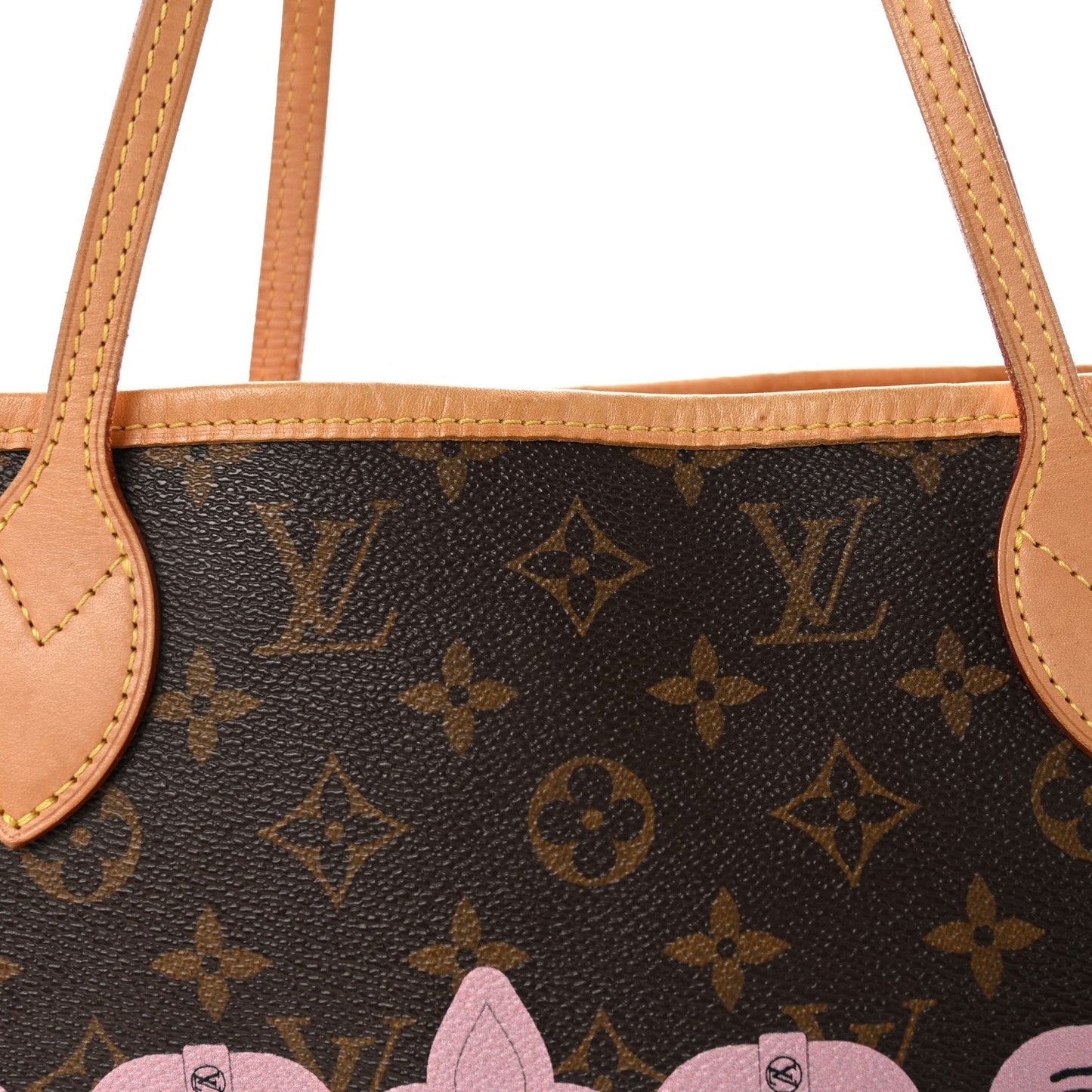 Monogram Bay Neverfull MM Rose Ballerine Poppy