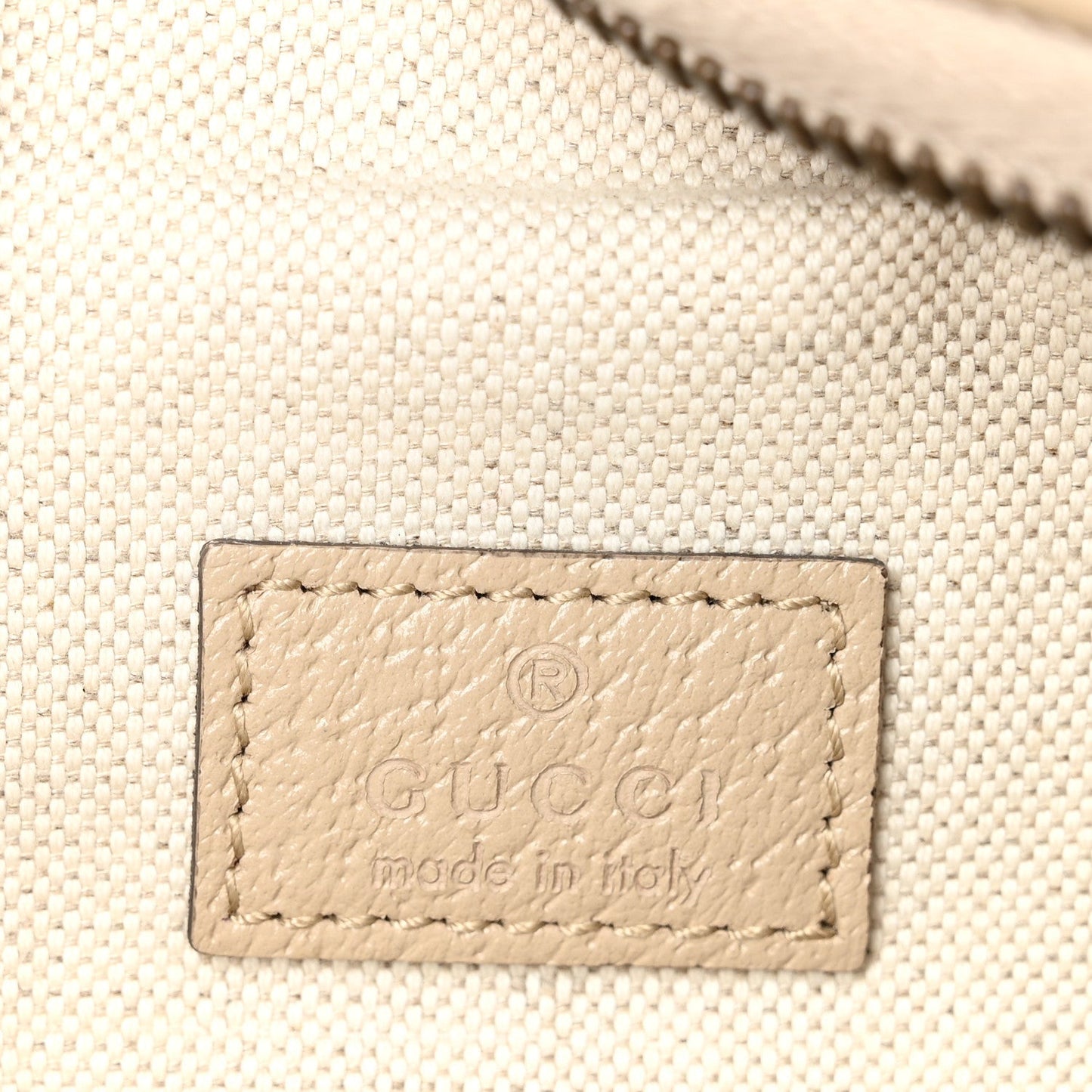 GG Supreme Monogram Textured Calfskin Web Retro Interlocking G Belt Bag Beige Mystic White Oatmeal