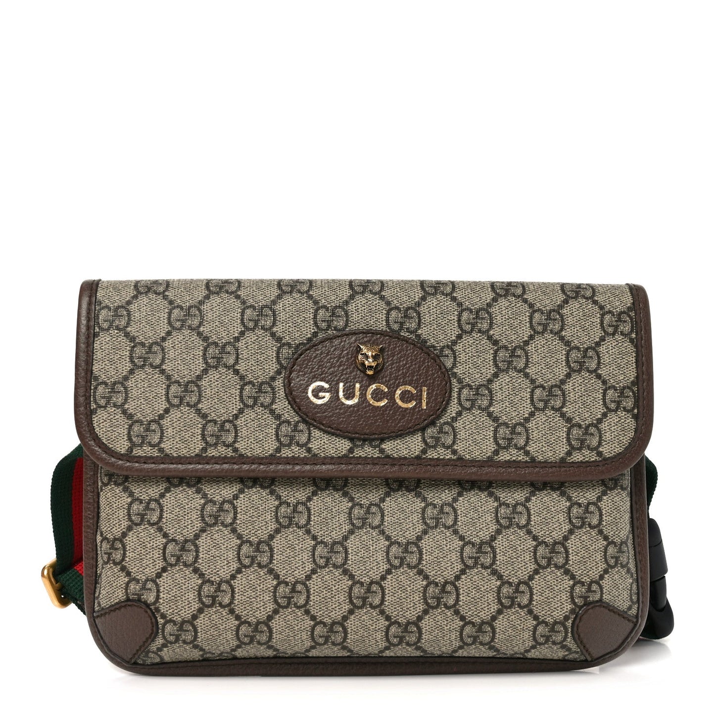 GG Supreme Monogram Neo Vintage Web Belt Bag Brown