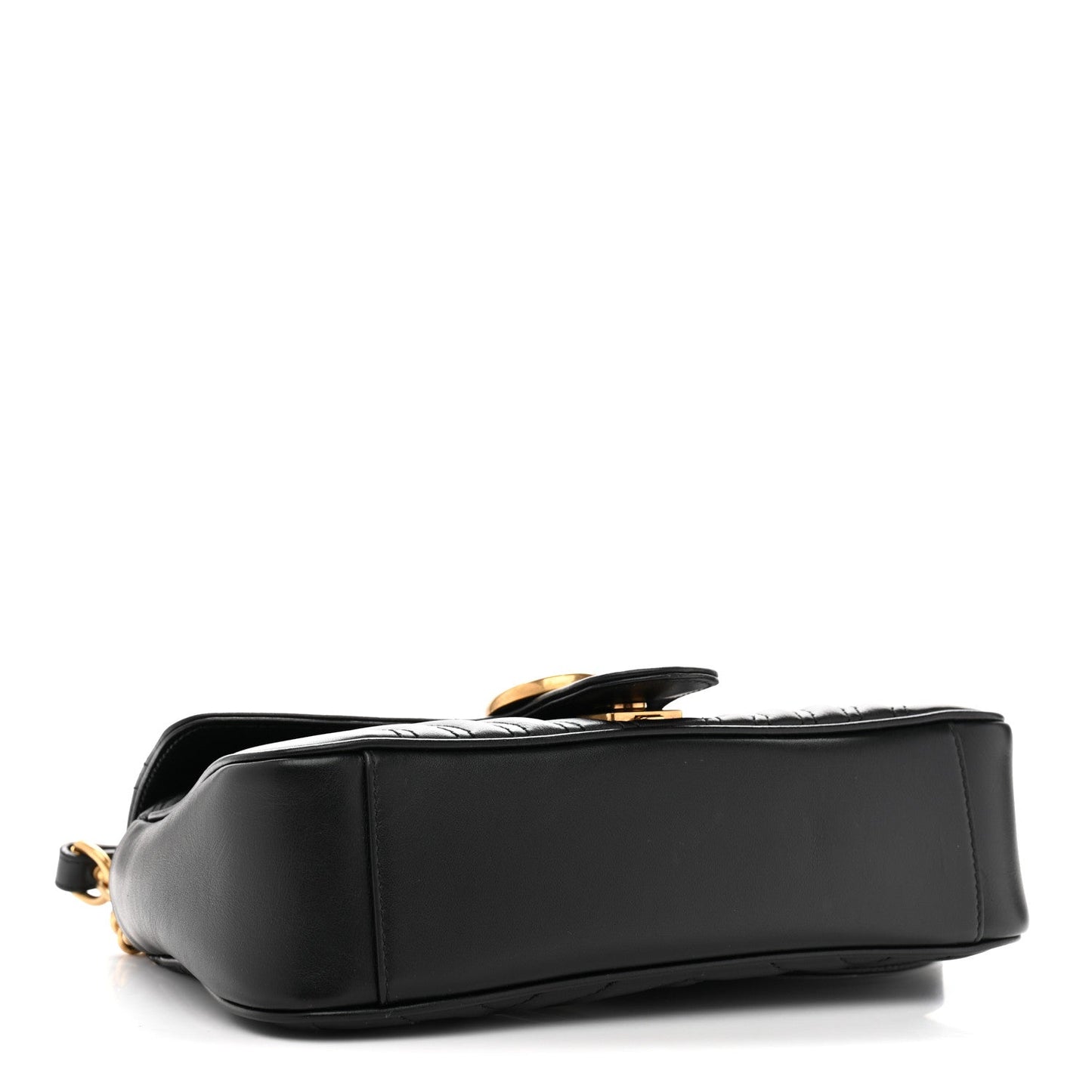 Calfskin Matelasse Small GG Marmont Shoulder Bag Black