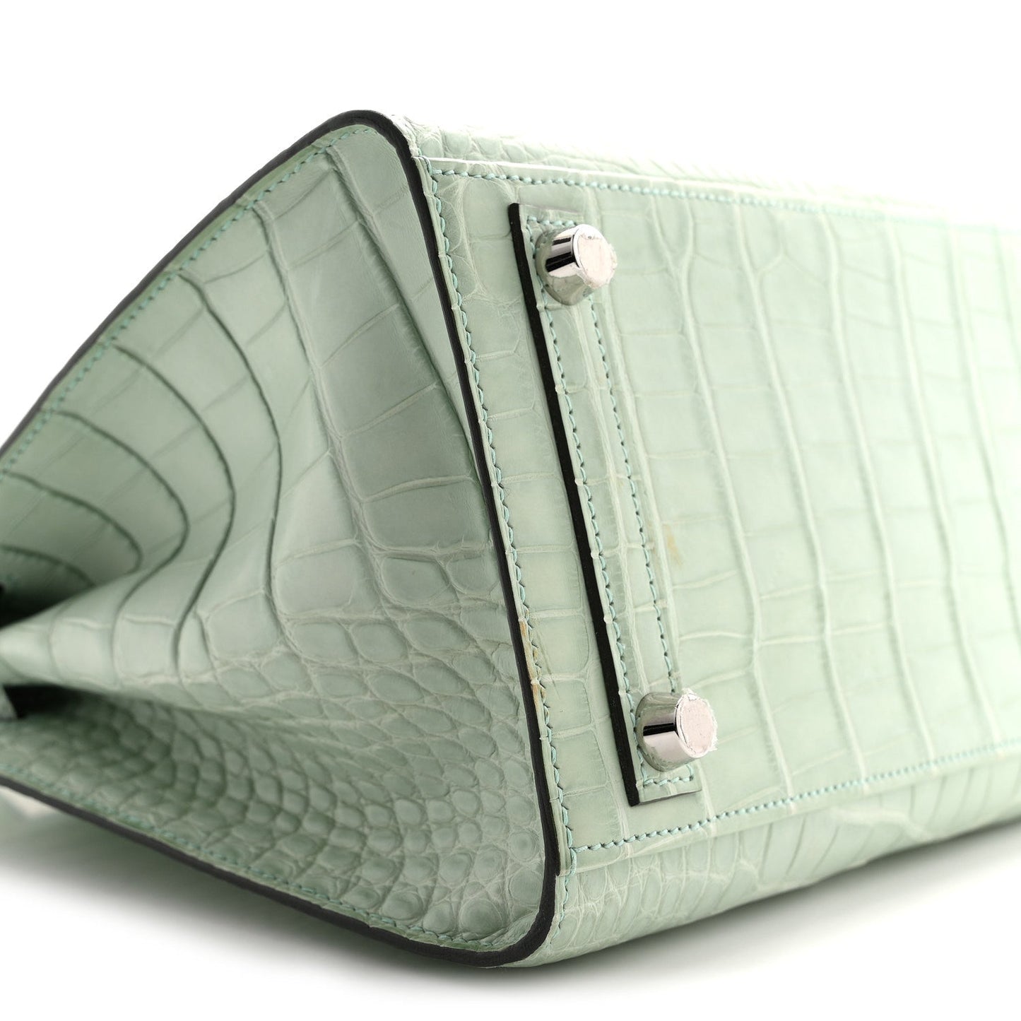 Matte Alligator Birkin Sellier 25 Vert D'eau