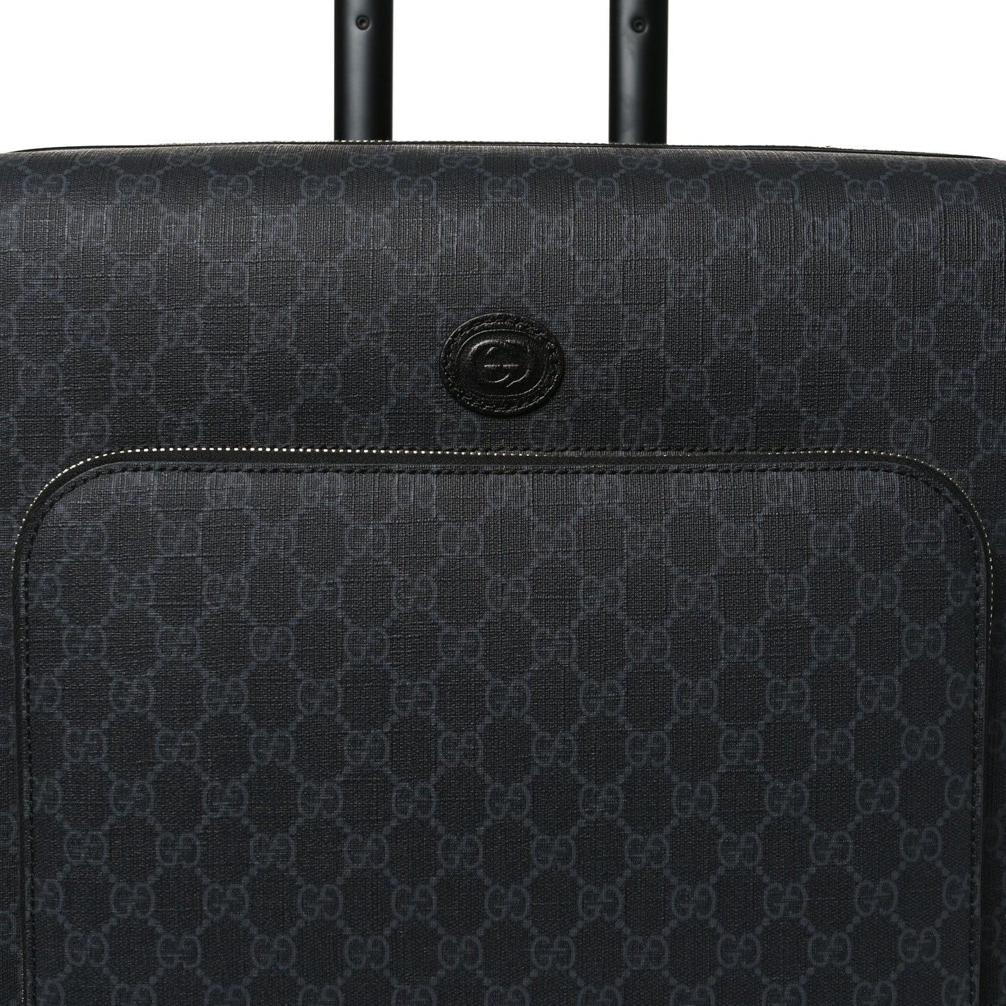 GG Supreme Monogram Azalea Calfskin Retro Interlocking G Small Savoy Cabin Trolley Black