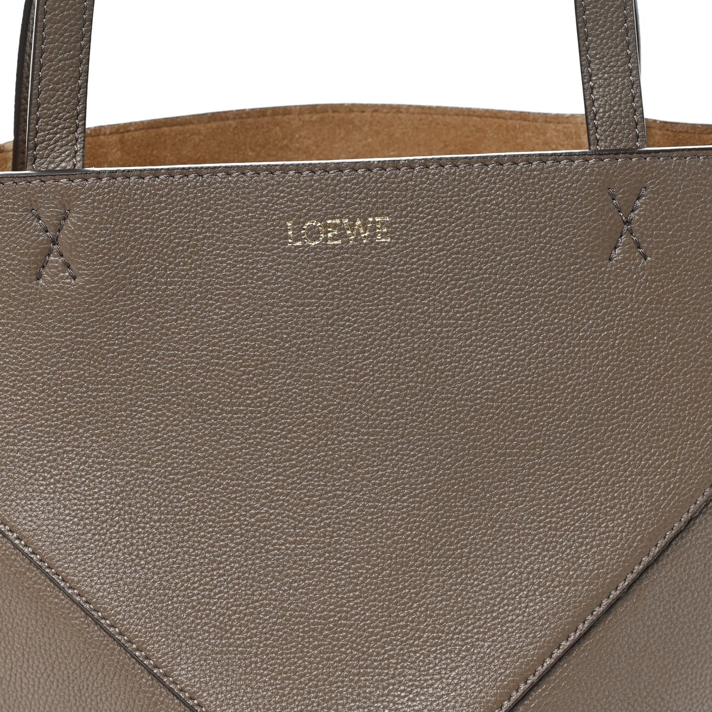Shiny Calfskin Medium Puzzle Fold Tote Sand