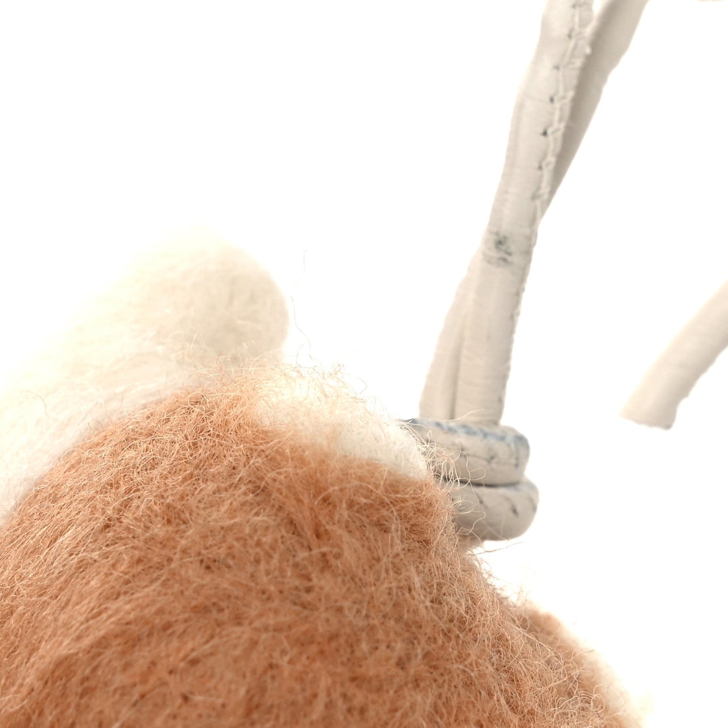 Calfskin Felt Corgi Bag Charm Soft Soft White Orange