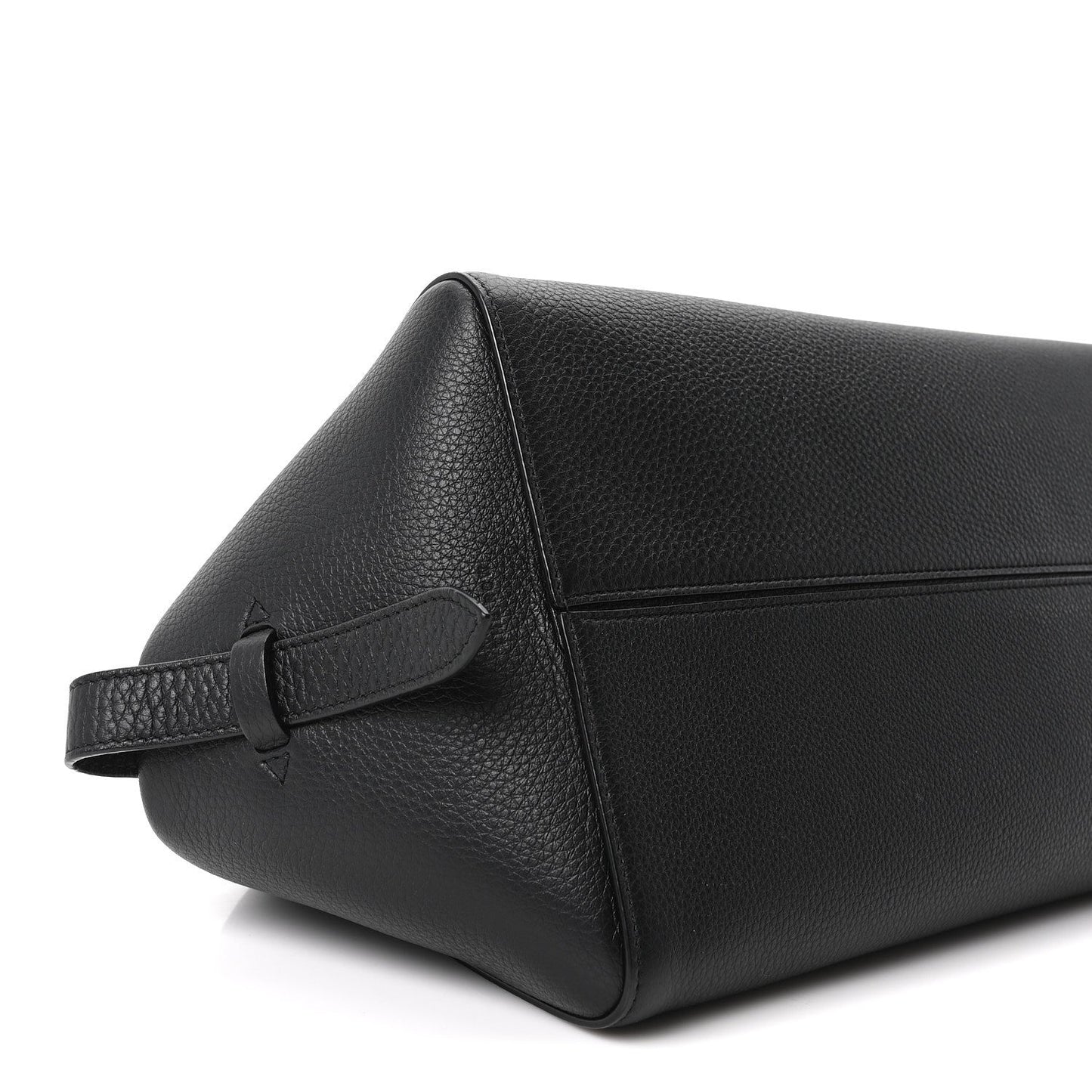 Grained Calfskin East West Bowling Bag Black