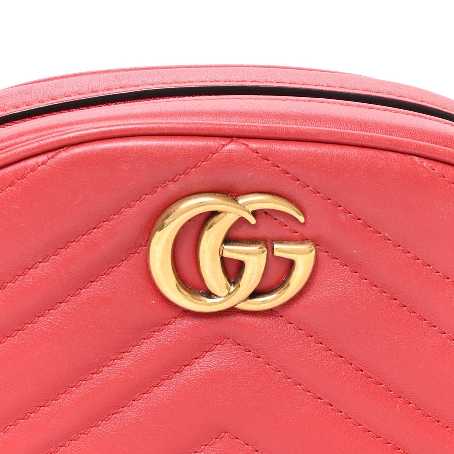 Calfskin Matelasse GG Marmont Belt Bag 75 30 Hibiscus Red