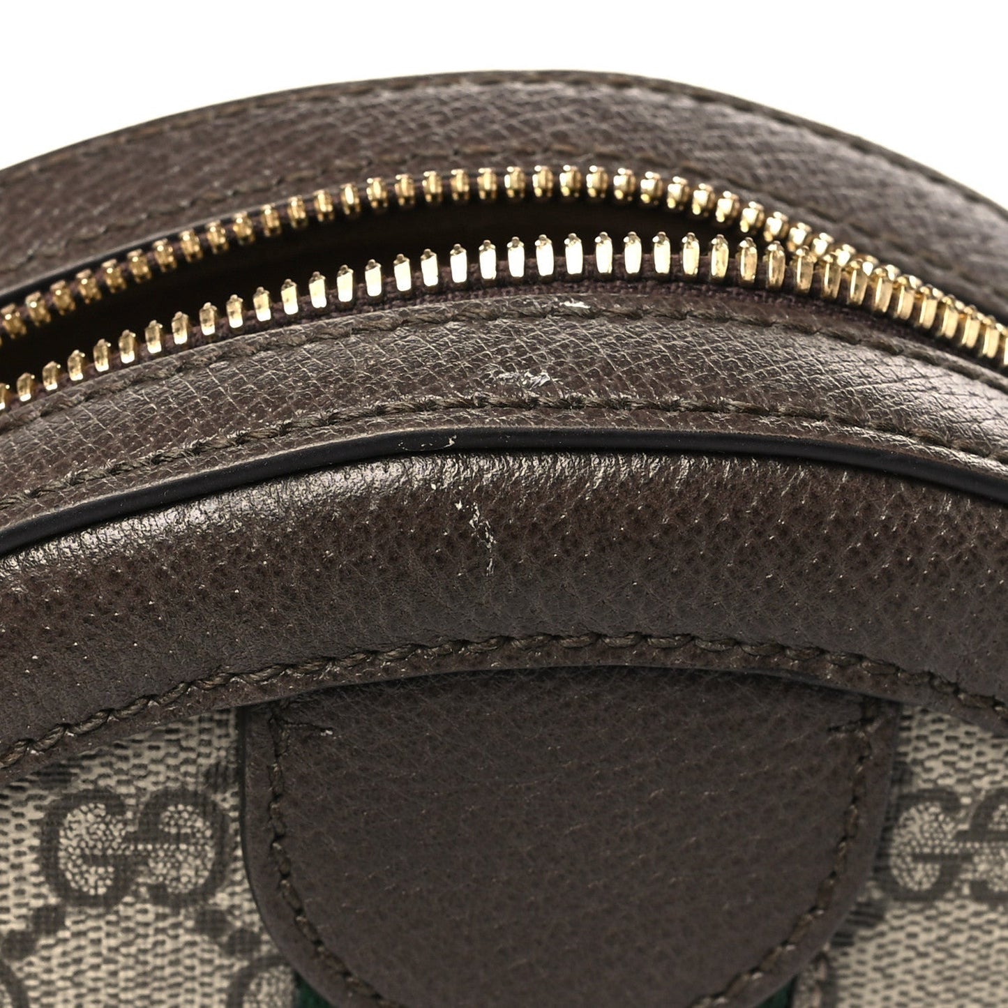 GG Supreme Monogram Web Mini Ophidia Round Shoulder Bag Brown