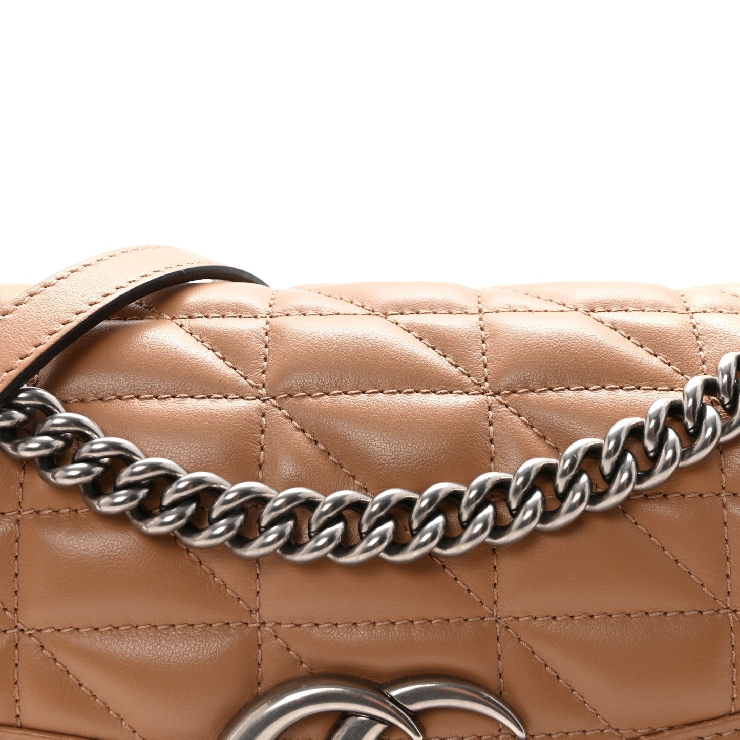 Calfskin Matelasse Aria Small GG Marmont Shoulder Bag Camelia