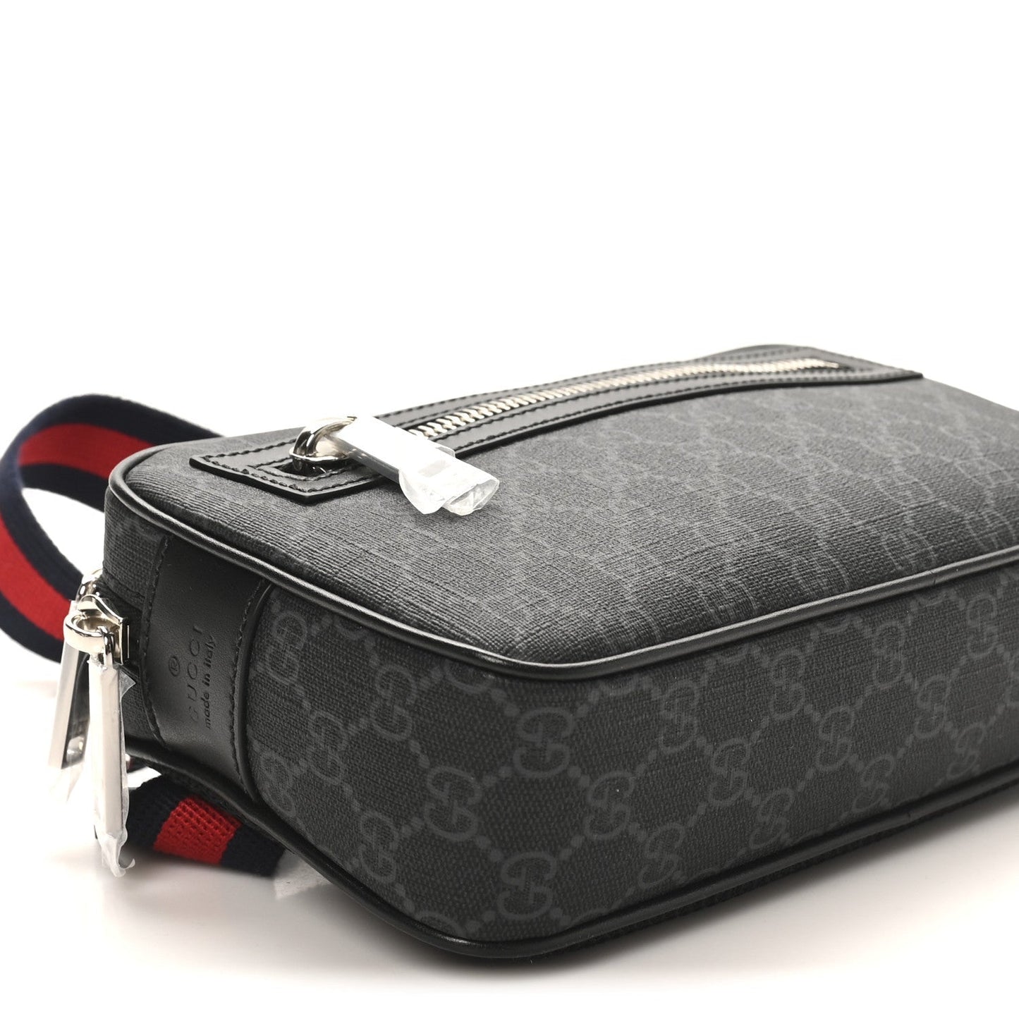 Soft GG Supreme Monogram Web Belt Bag Black Grey