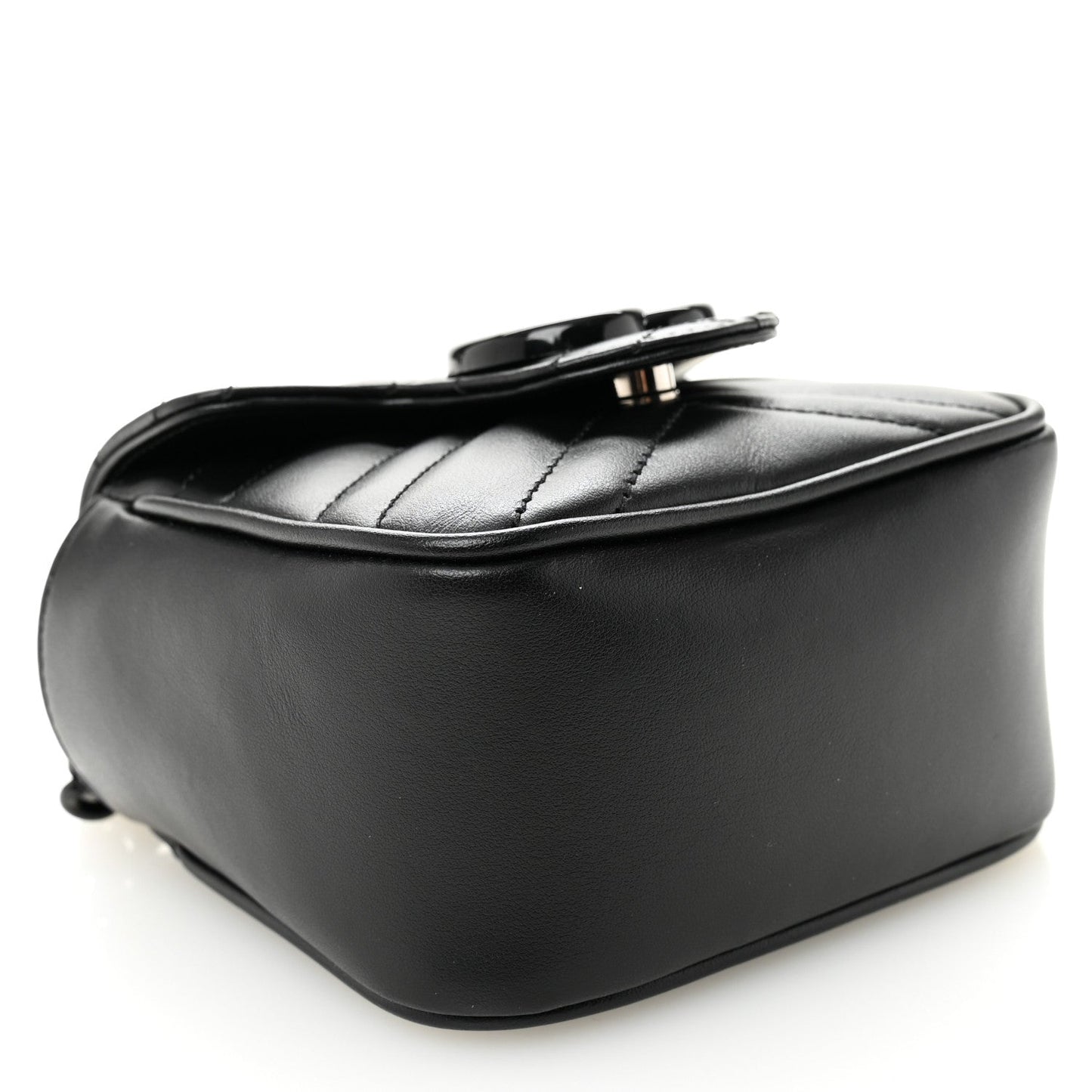 Calfskin Matelasse Monochrome GG Marmont Chain Mini Belt Bag Black
