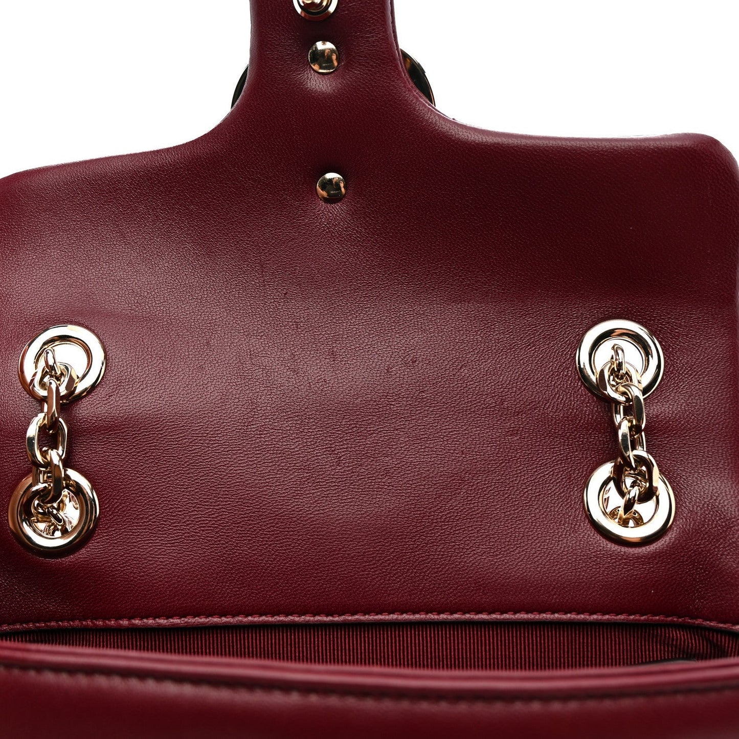 Lambskin Matelasse Small GG Marmont Shoulder Bag Rosso Ancora