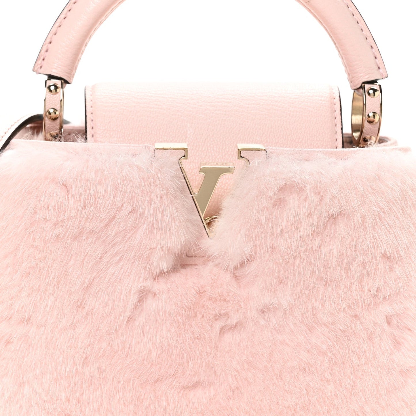 Mink Calfskin Goatskin Capucines Mini Rosewater Pink