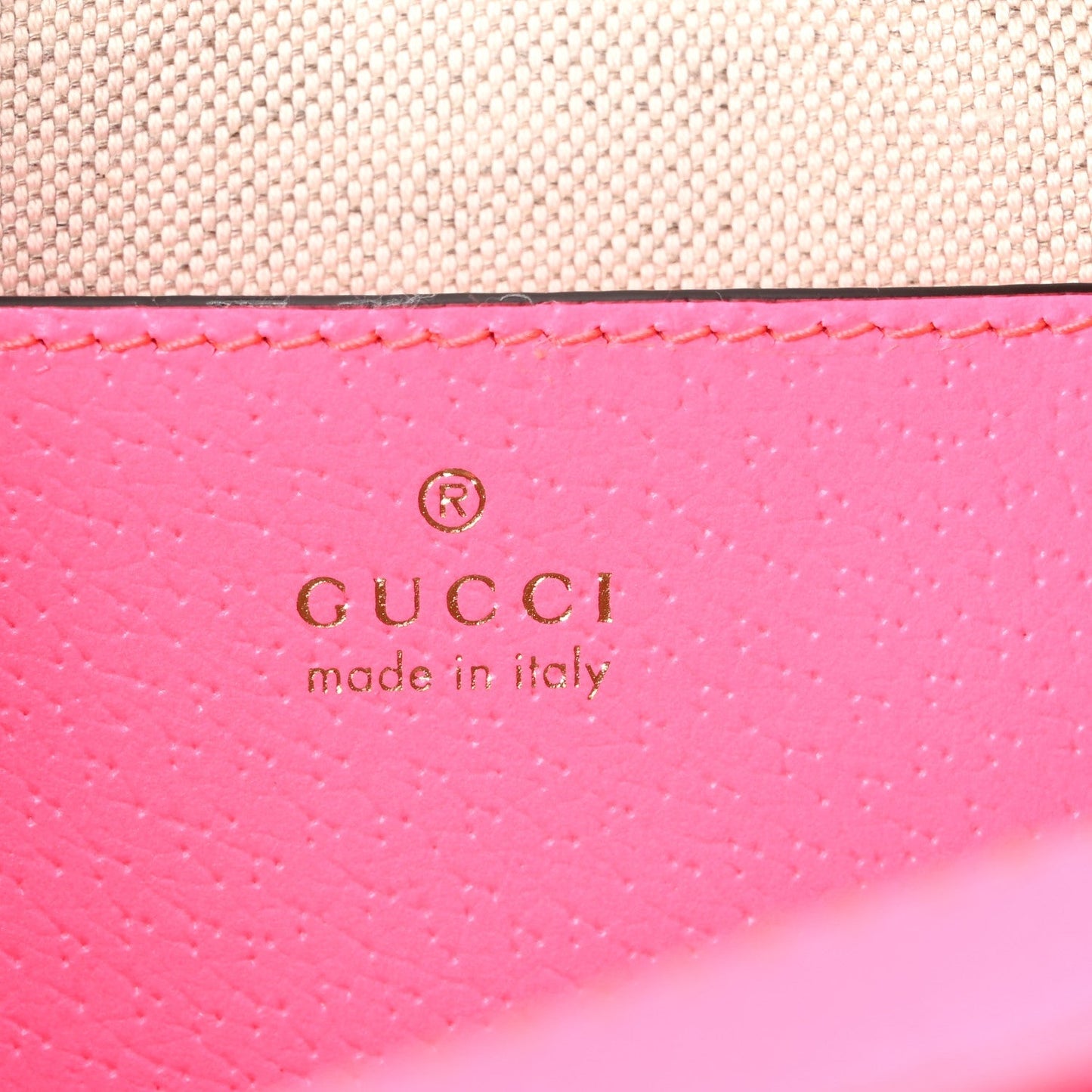 GG Supreme Monogram Textured Dollar Calfskin Web Ophidia Small Crossbody Bag Beige Ebony Fuchsia