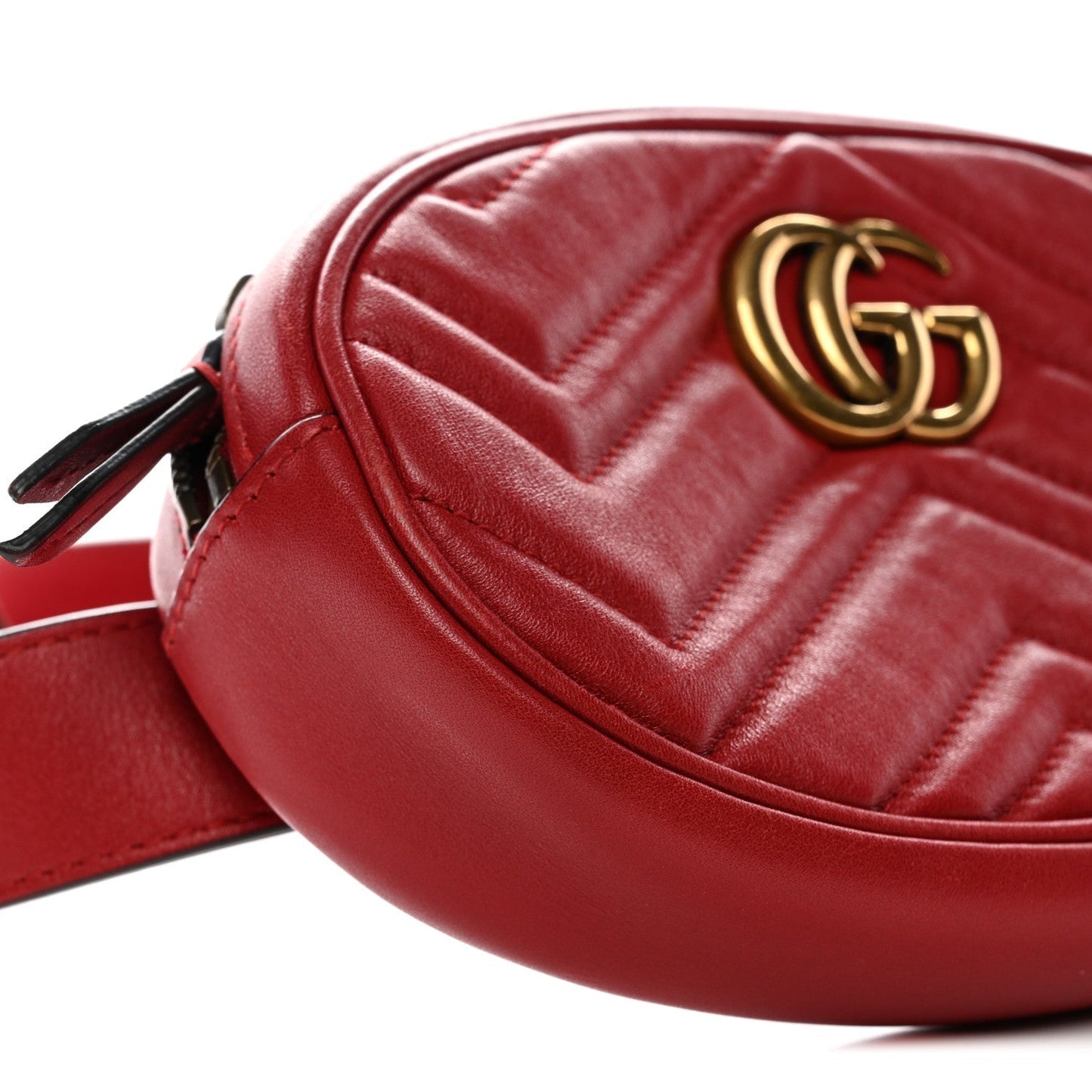Calfskin Matelasse GG Marmont Belt Bag 85 34 Hibiscus Red