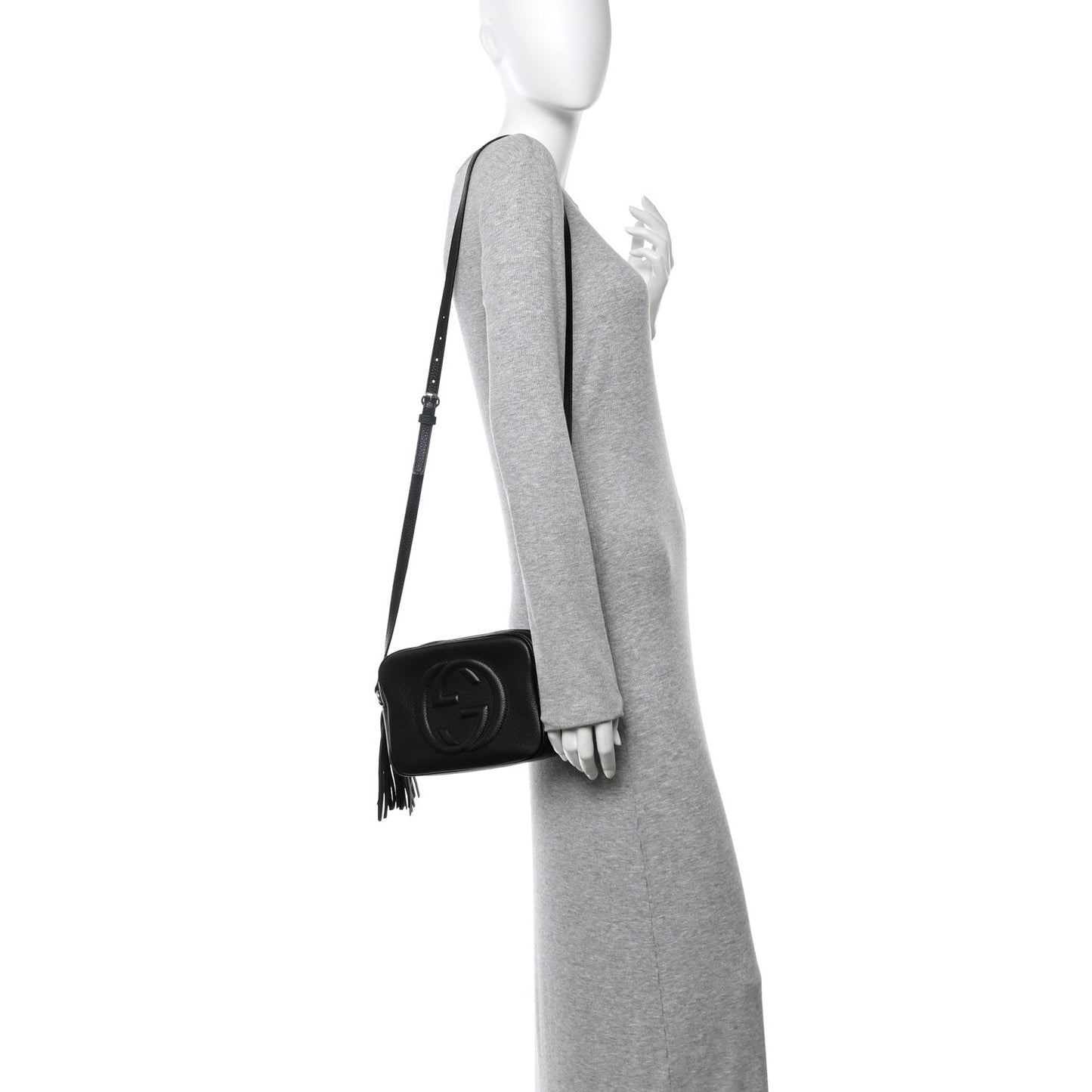 Pebbled Calfskin Small Soho Disco Bag Black