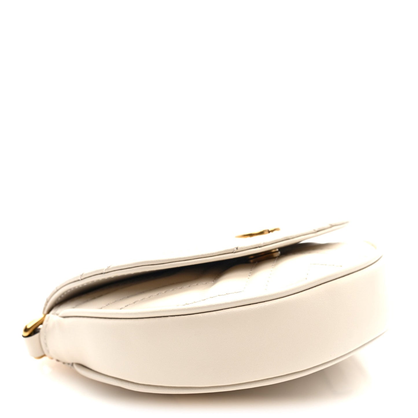 Calfskin Matelasse Mini GG Marmont Chain Belt Bag Mystic White
